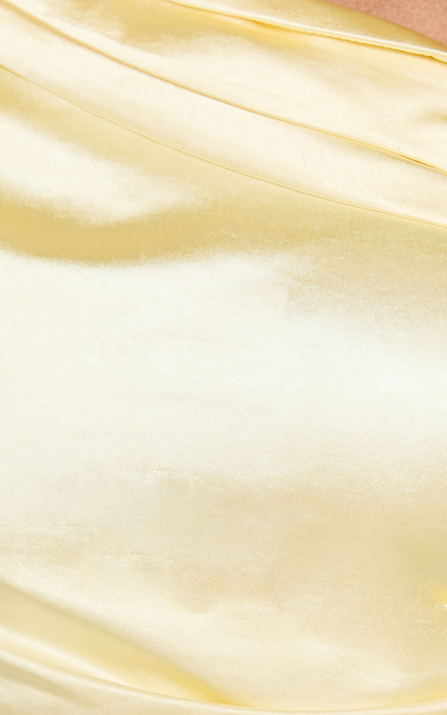 Rowena Midi Dress - One Shoulder Satin Dress in Lemon