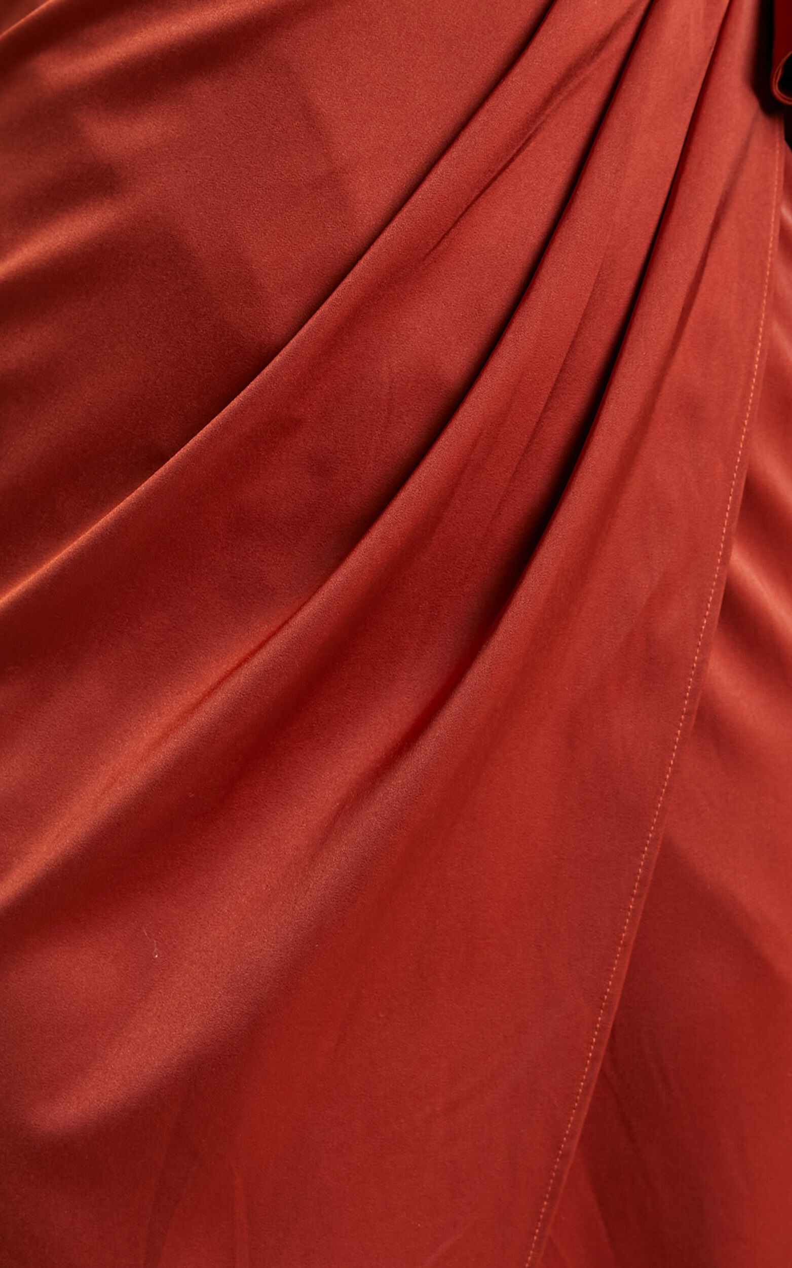 How Will I Know Midi Dress - Wrap Waist Tie Tulip Hem Dress in Copper