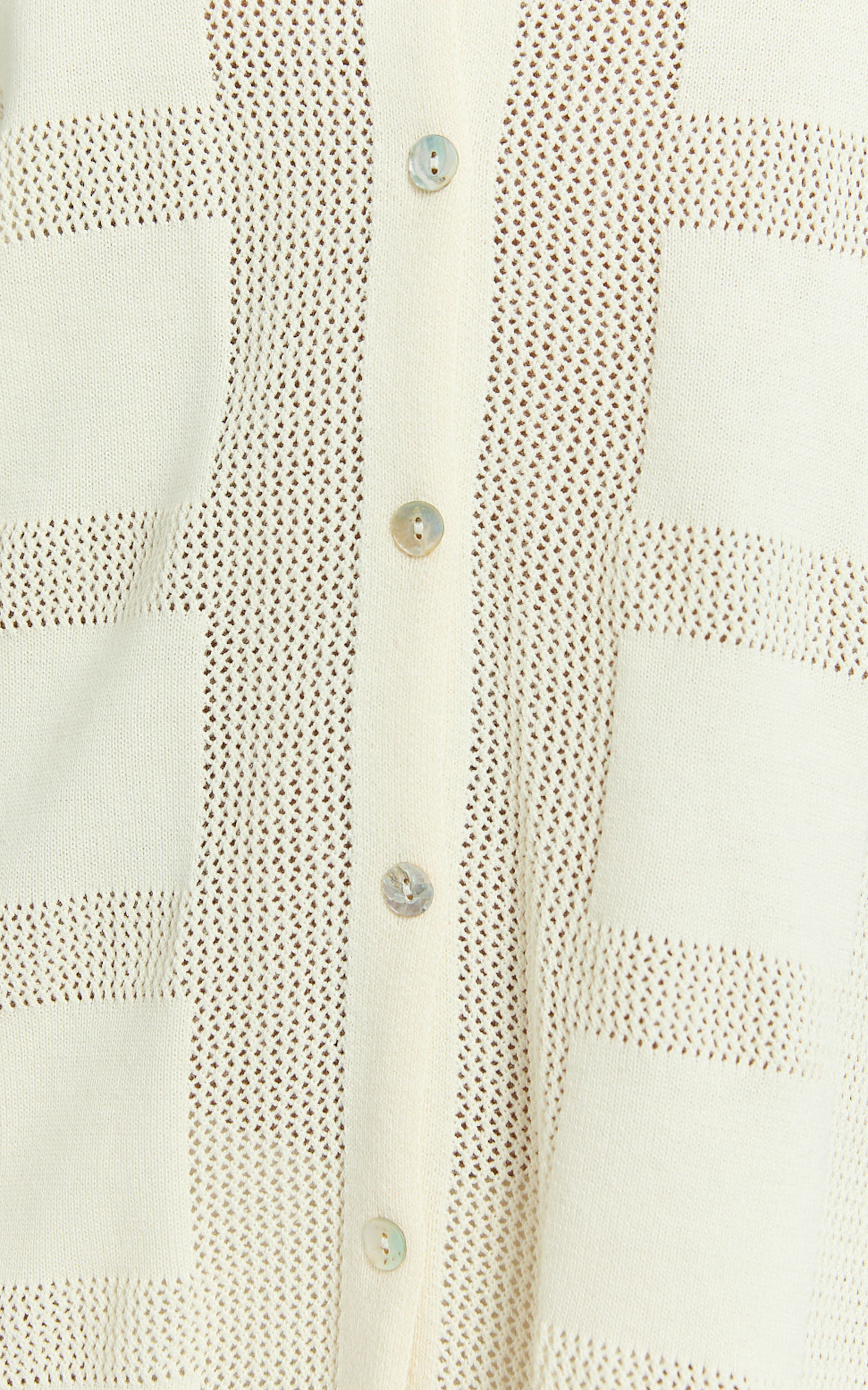 Tully Mini Dress - Knitted Button Through Shift Dress in Cream