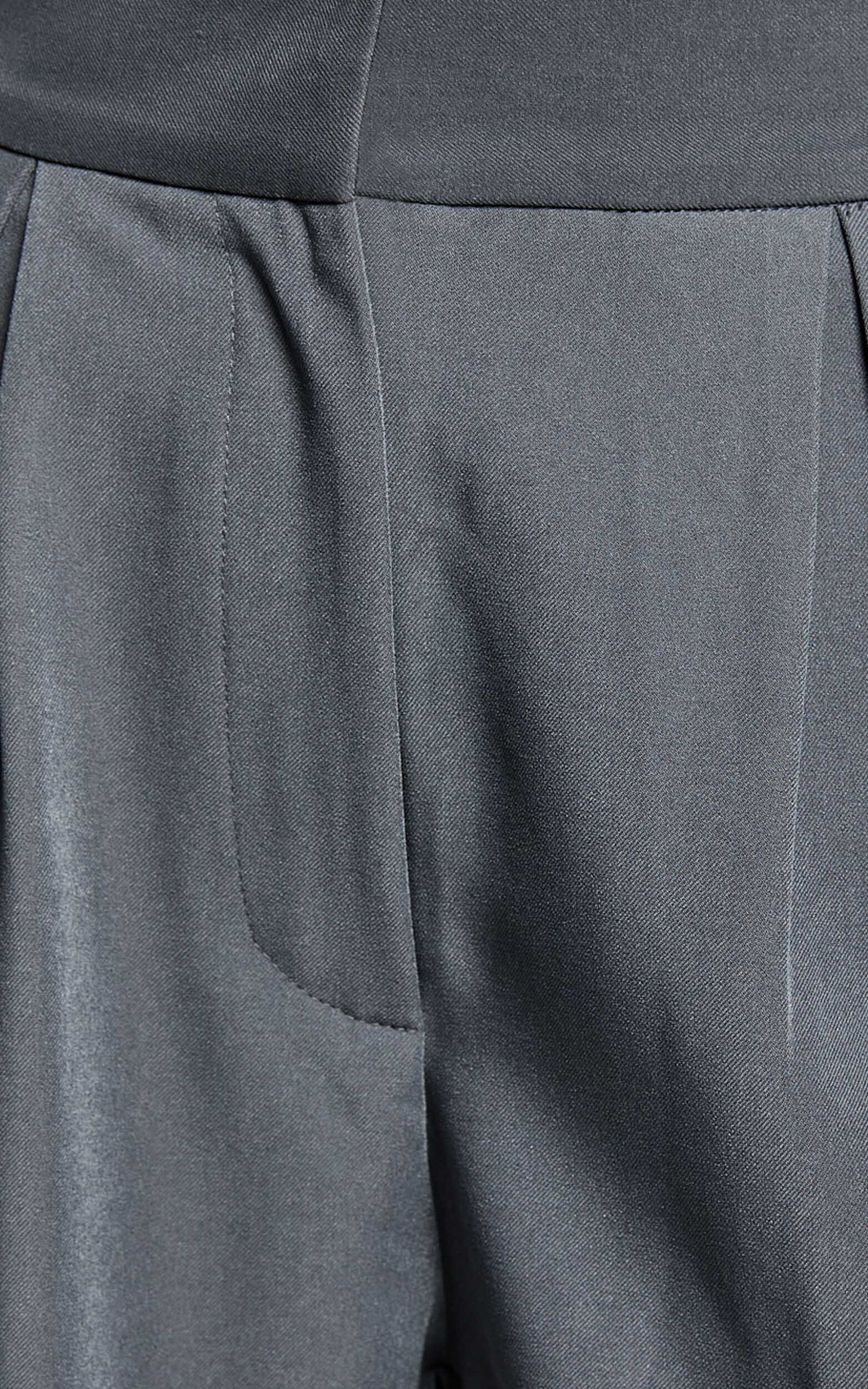 Daffy Pants - Elastic Back Waist Tailored Pant in Grey