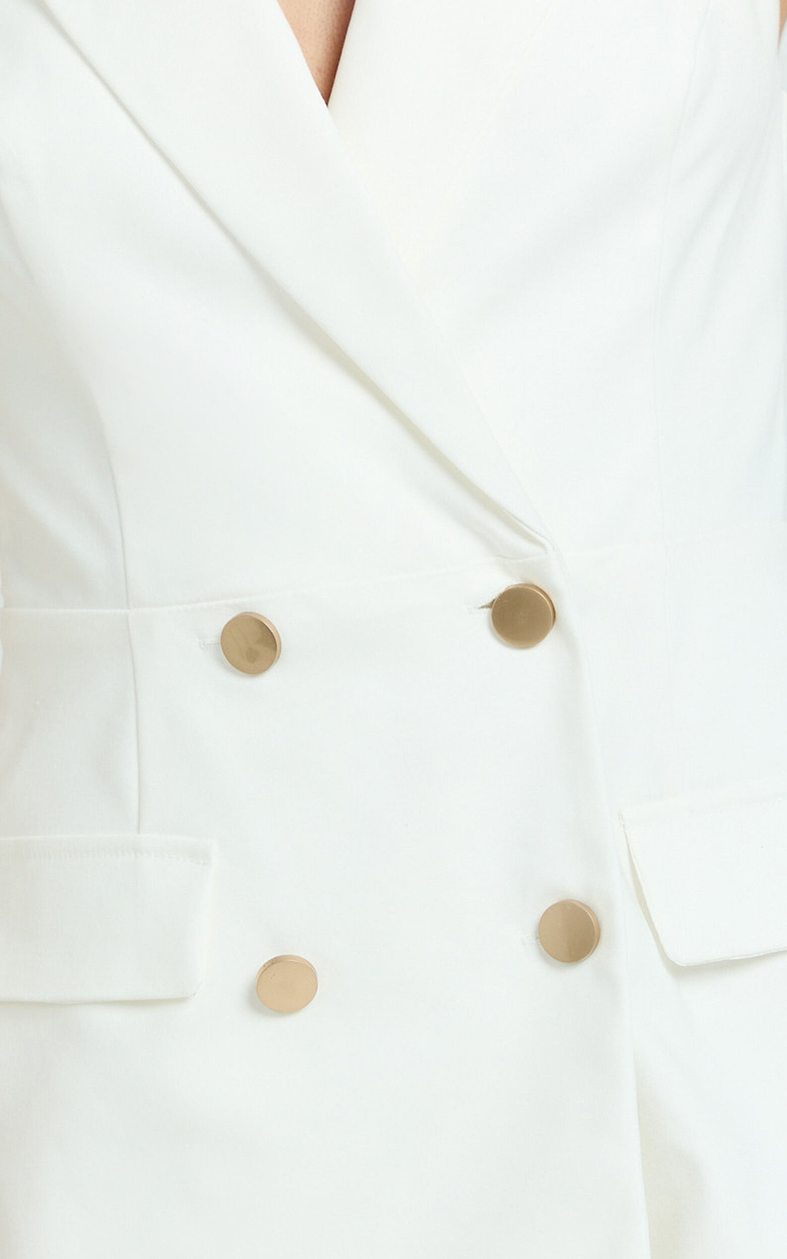 Jameela Playsuit - Tailored Double Breasted Blazer Playsuit in Off White