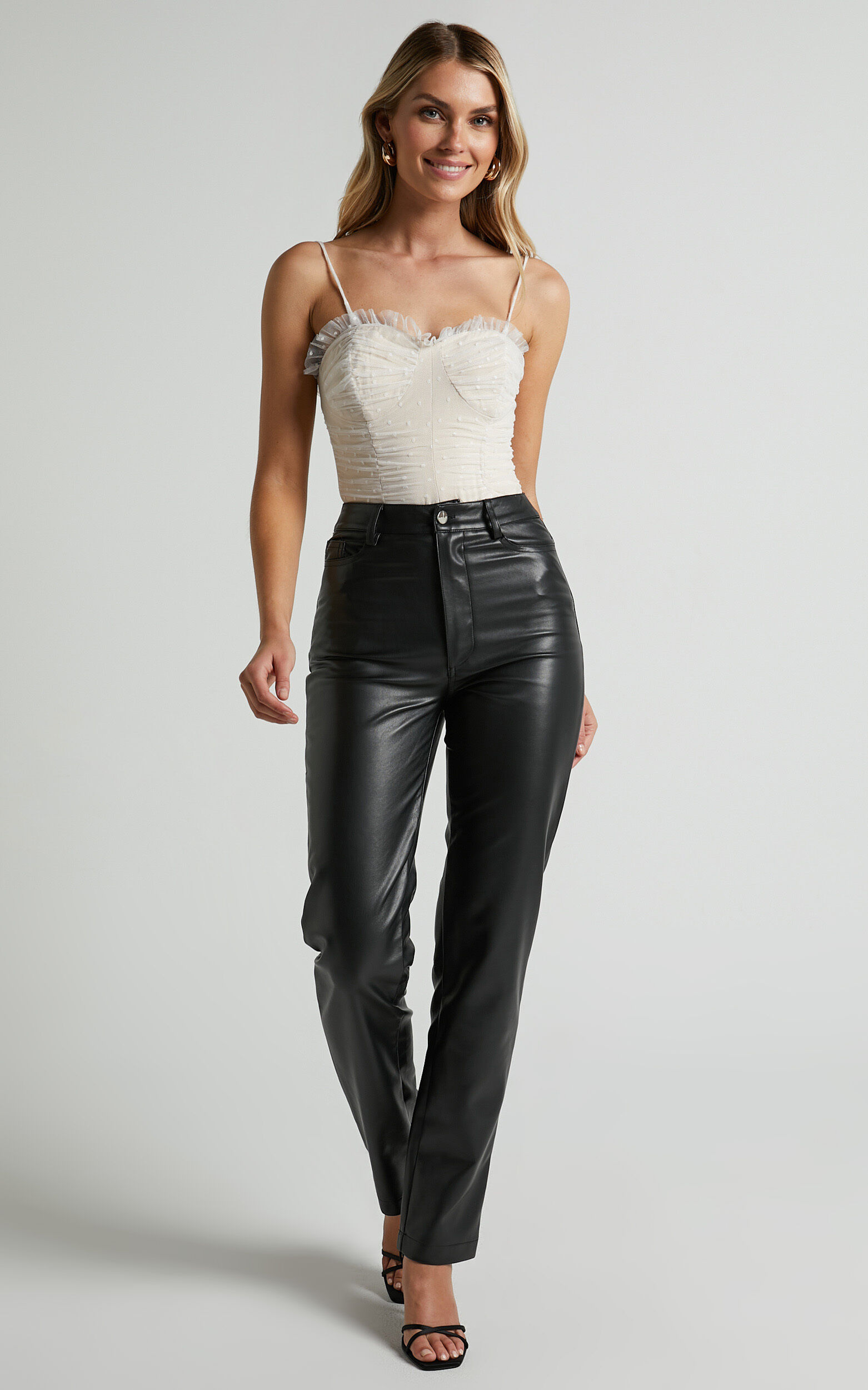 Out Of Patience Bodysuit - Mesh Spot Bodysuit in White