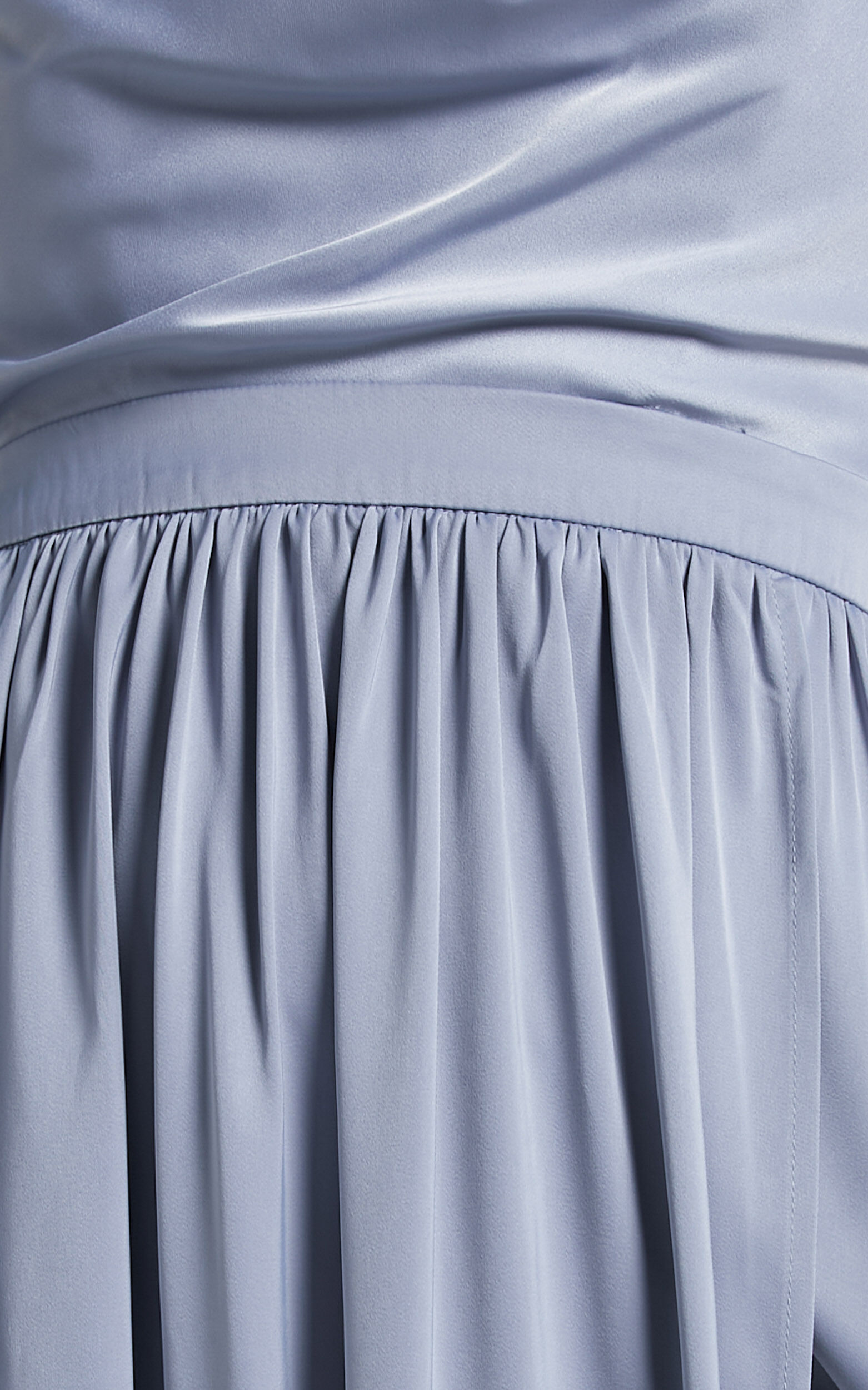 Gemalyn Maxi Dress - Cowl Neck Thigh Split Dress in Sky Blue