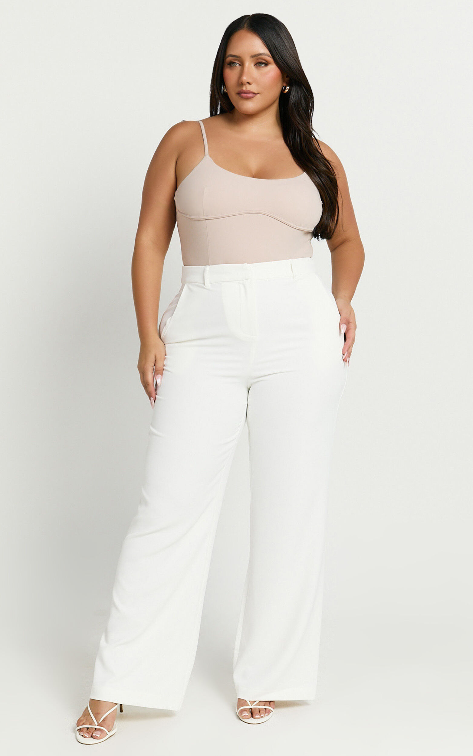 Daramie Bodysuit - Underbust Detail Bodysuit in Sand