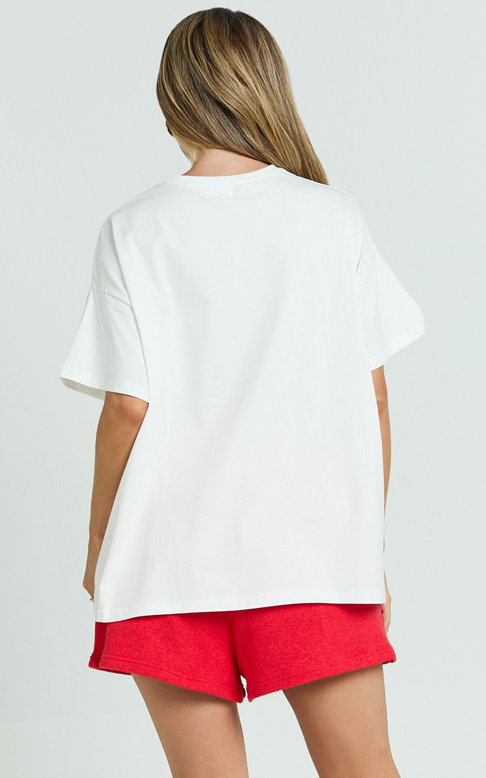 Rheyna Top - Oversized The Best Things in Life Are Carbs Print T-Shirt in White