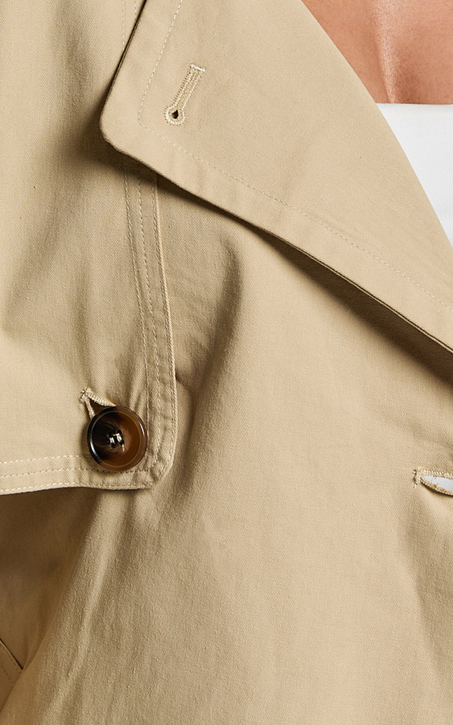 Avah Trench Coat - Double Breasted Tie Waist Coat in Camel