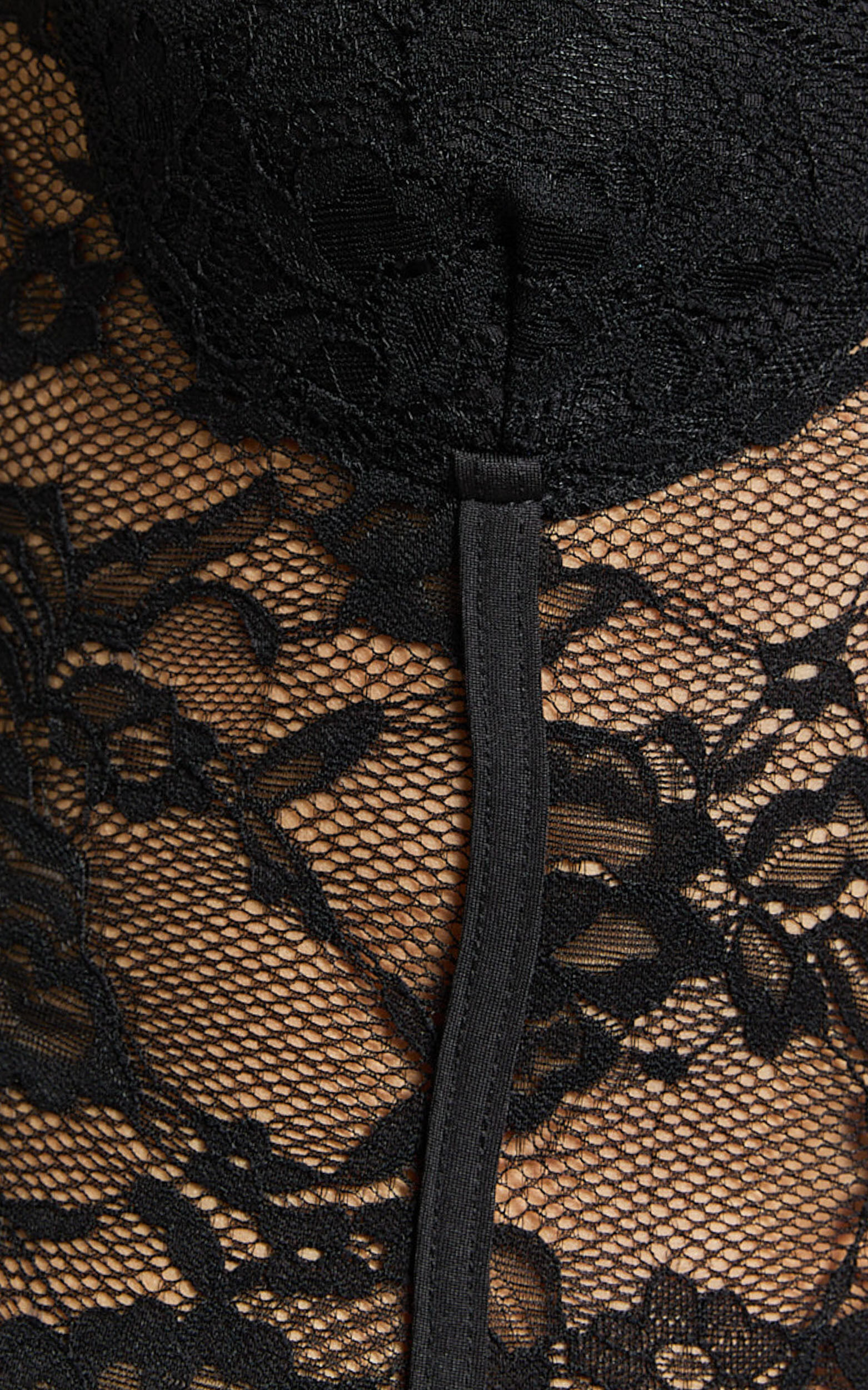 Connie Bodysuit - Lace Corset Bodysuit in Black