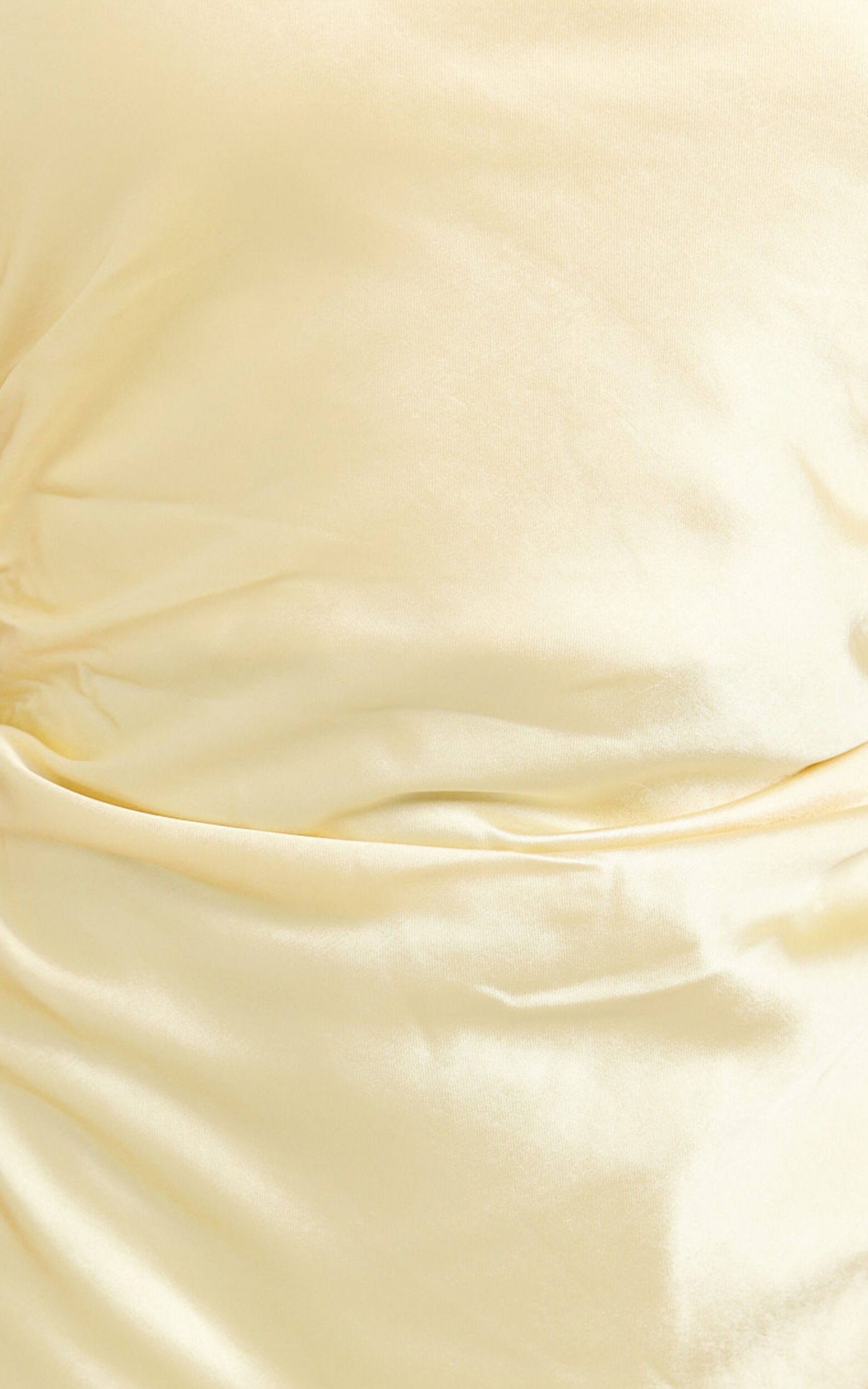 Aluna Midi Dress - High Neck Cross Back Satin Slip Dress in Lemon