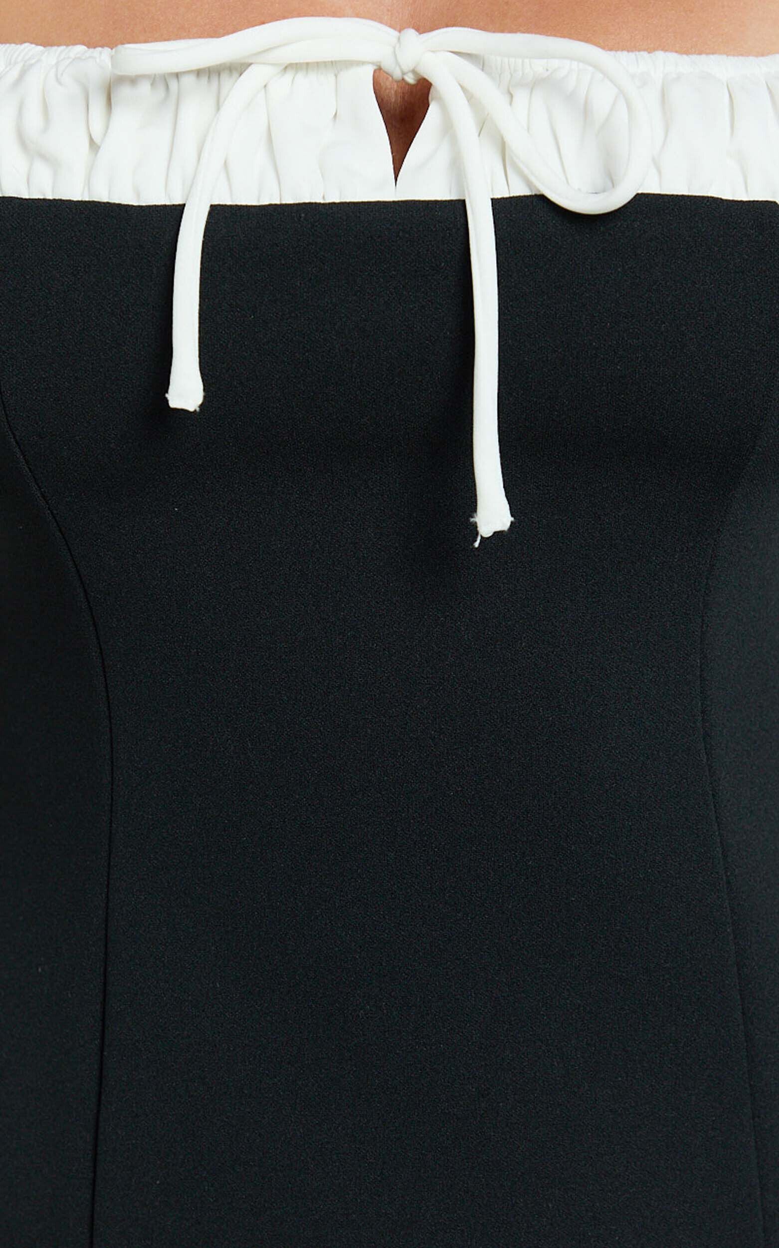 Makenzie Mini Dress - Tie Front A Line Dress in Black