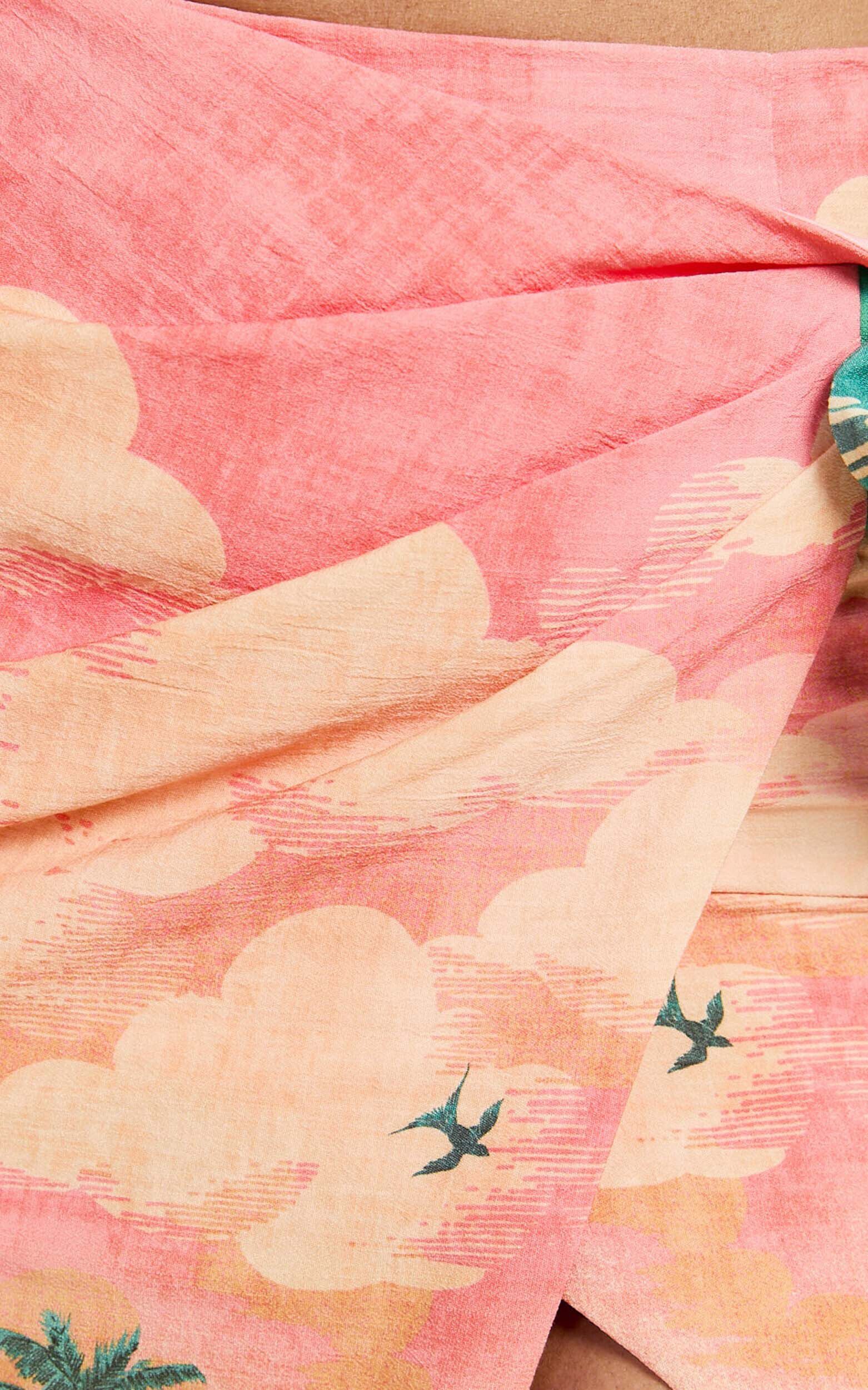 Amalie The Label - Leesha Side Knot Midi Skirt in Island Sunset Print