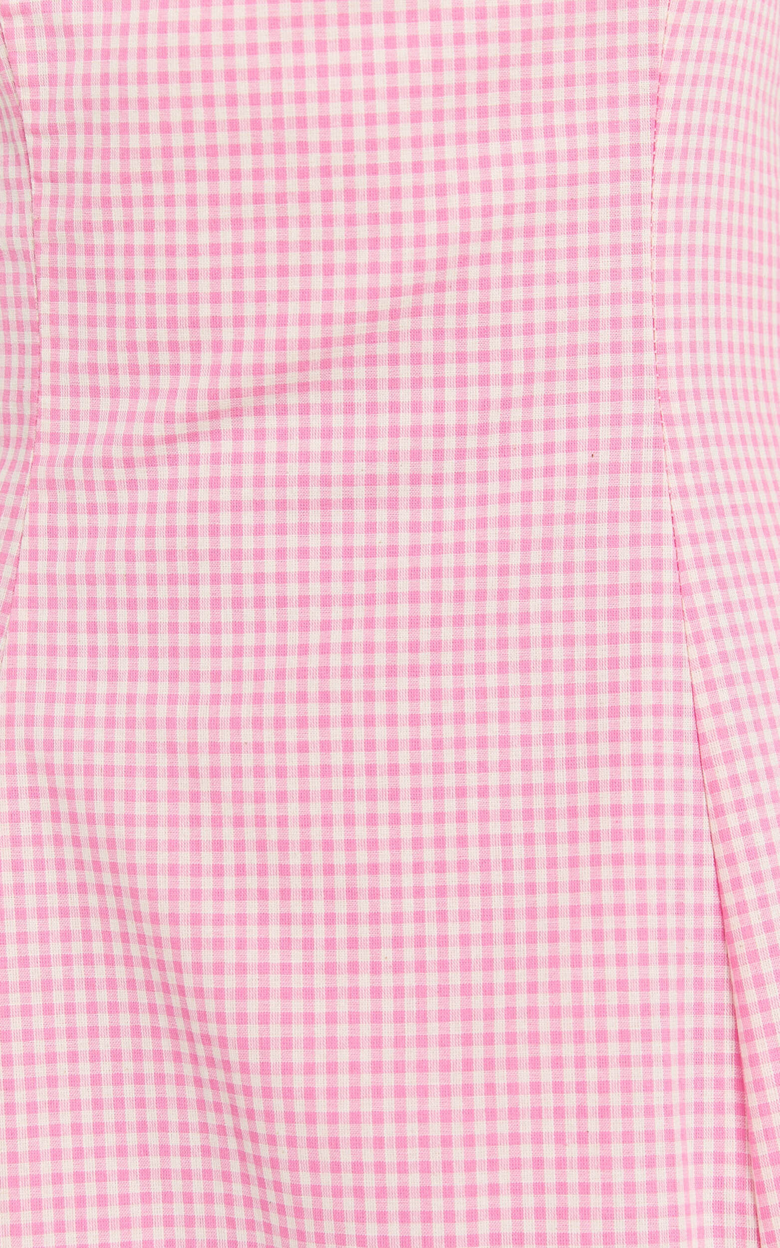 Narissa Midi Dress - Halter A Line Dress in Pink Gingham