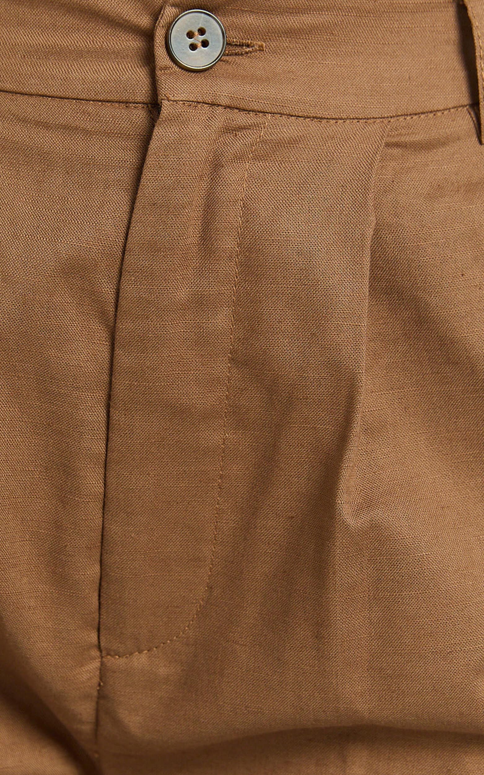 Celenia Linen Pants - High Waisted Wide Leg Pants in Tobacco