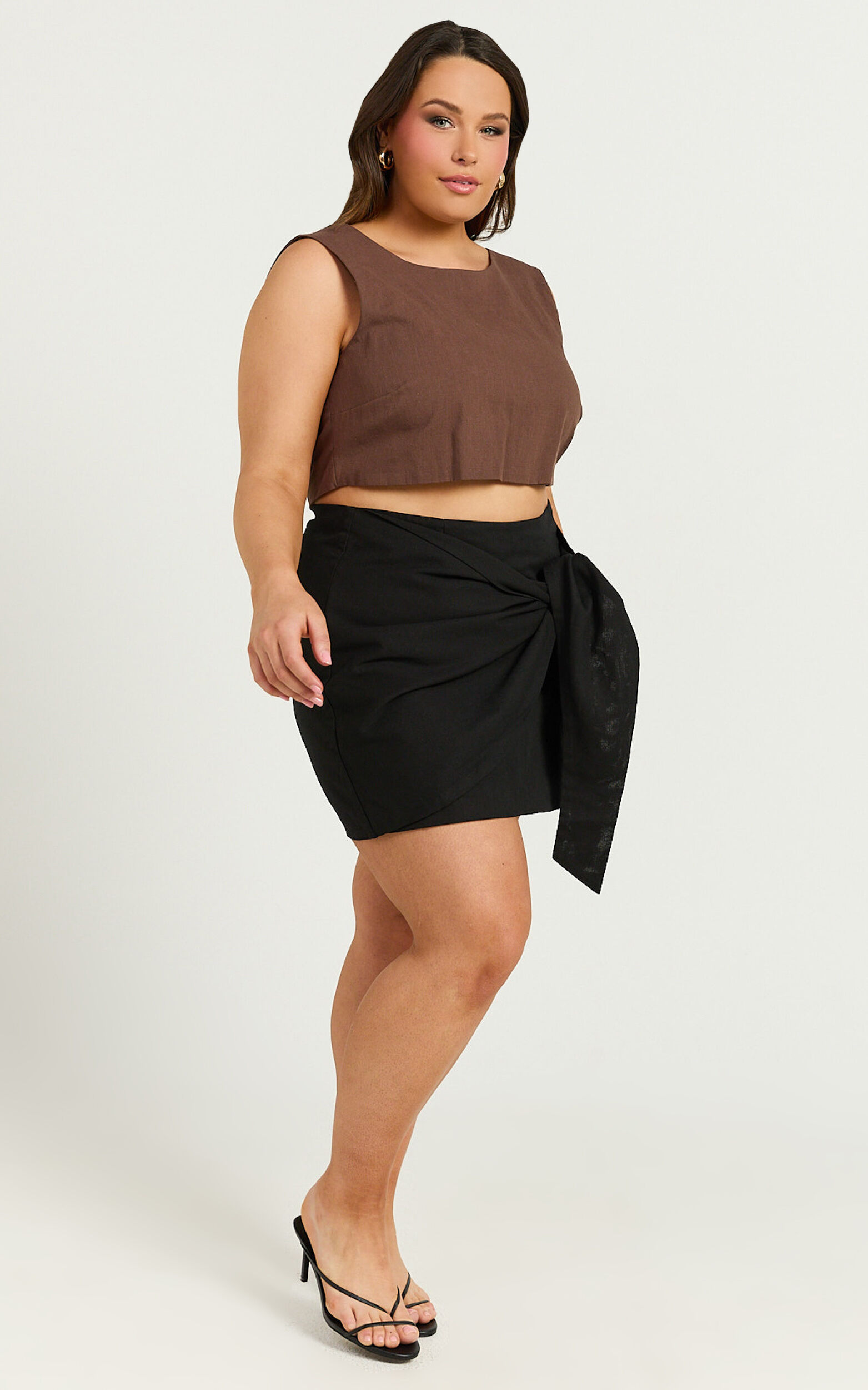 Loxley Top - Tie Up Top in Chocolate