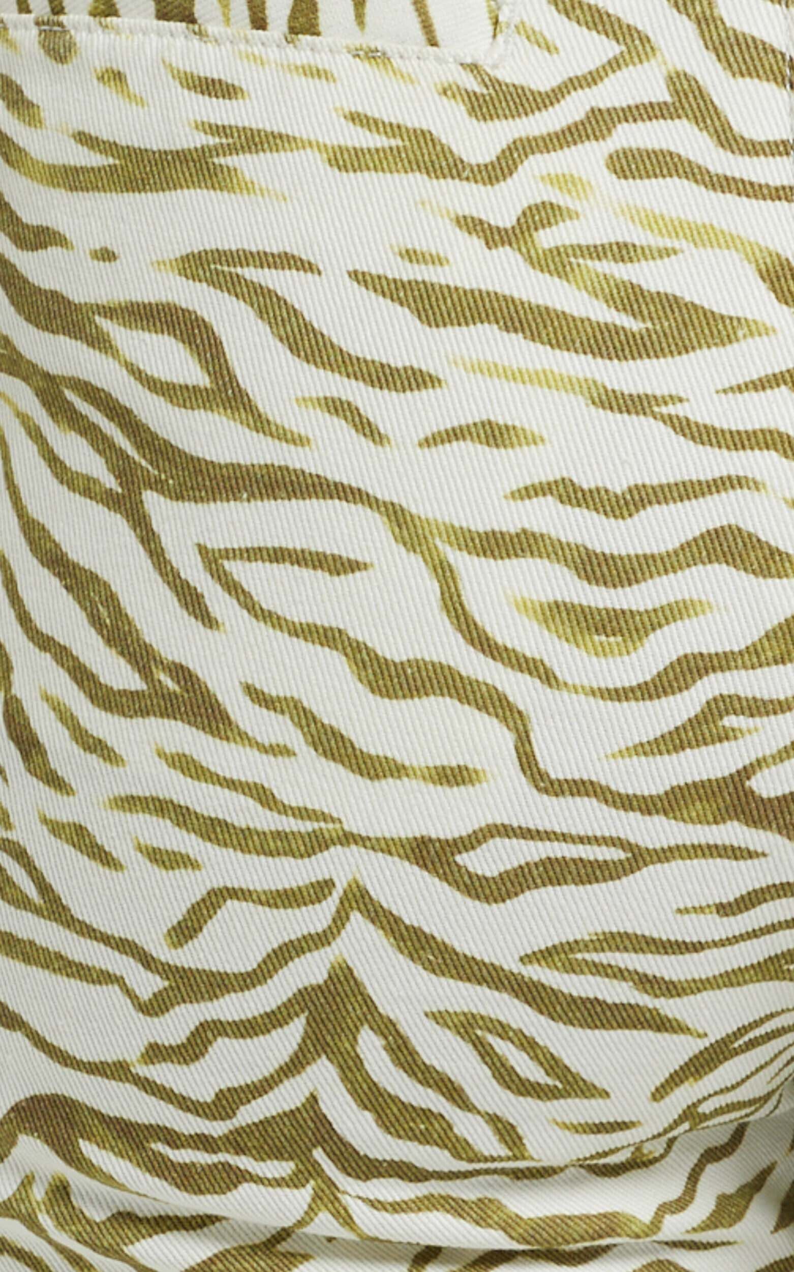 Cools Club - Mid Rise California Pant in HERB ZEBRA