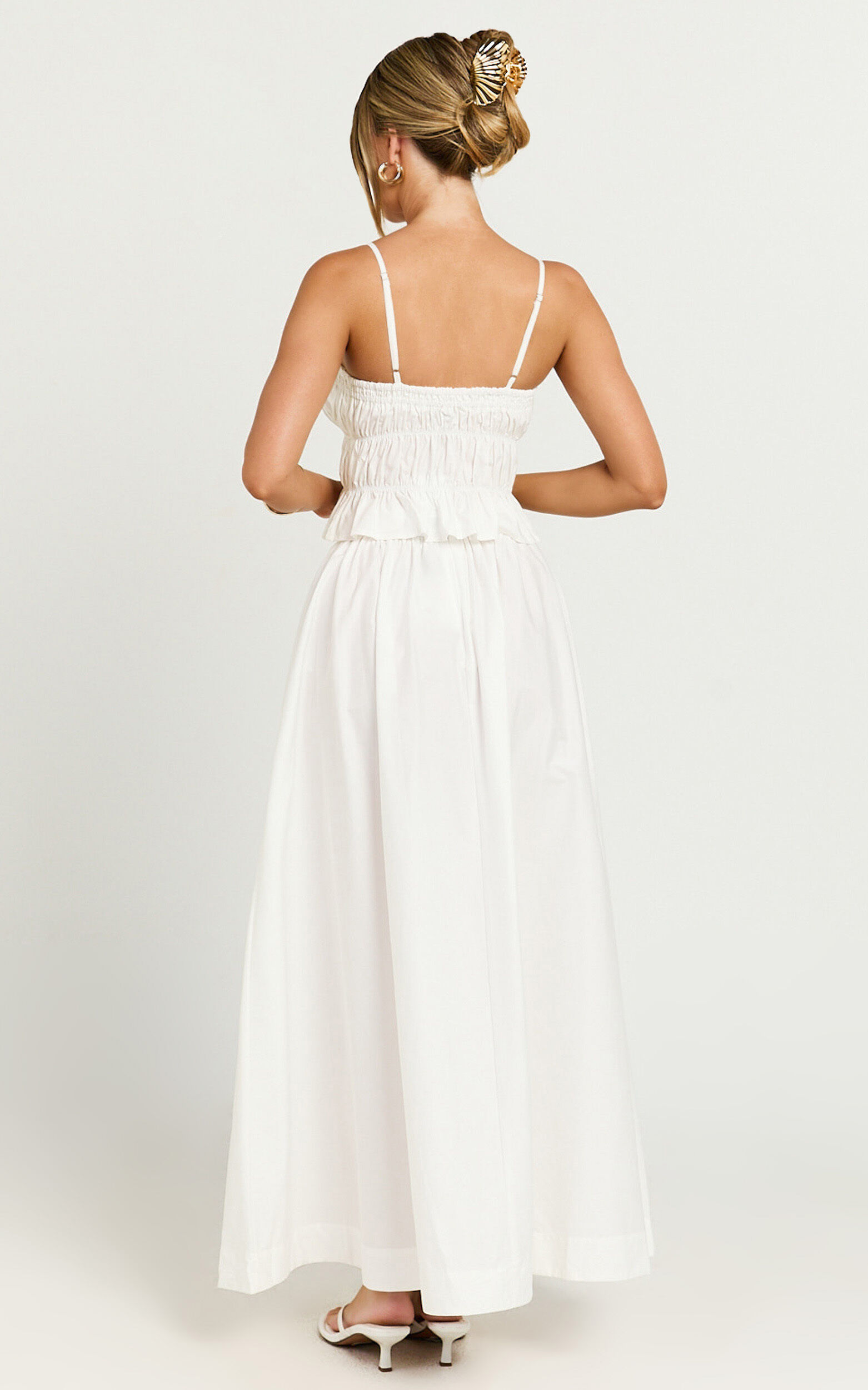 Preston Maxi Skirt - Gathered Waist Full Skirt in Ivory