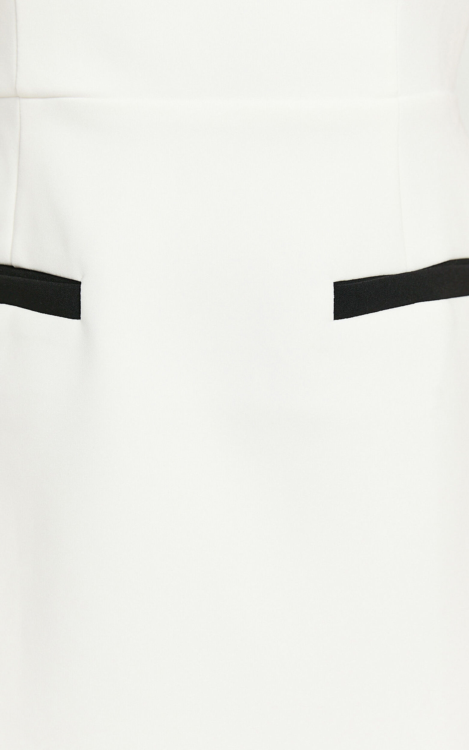 Pauline Mini Dress - Contrast Square Neck Fit and Flare Dress in Ivory