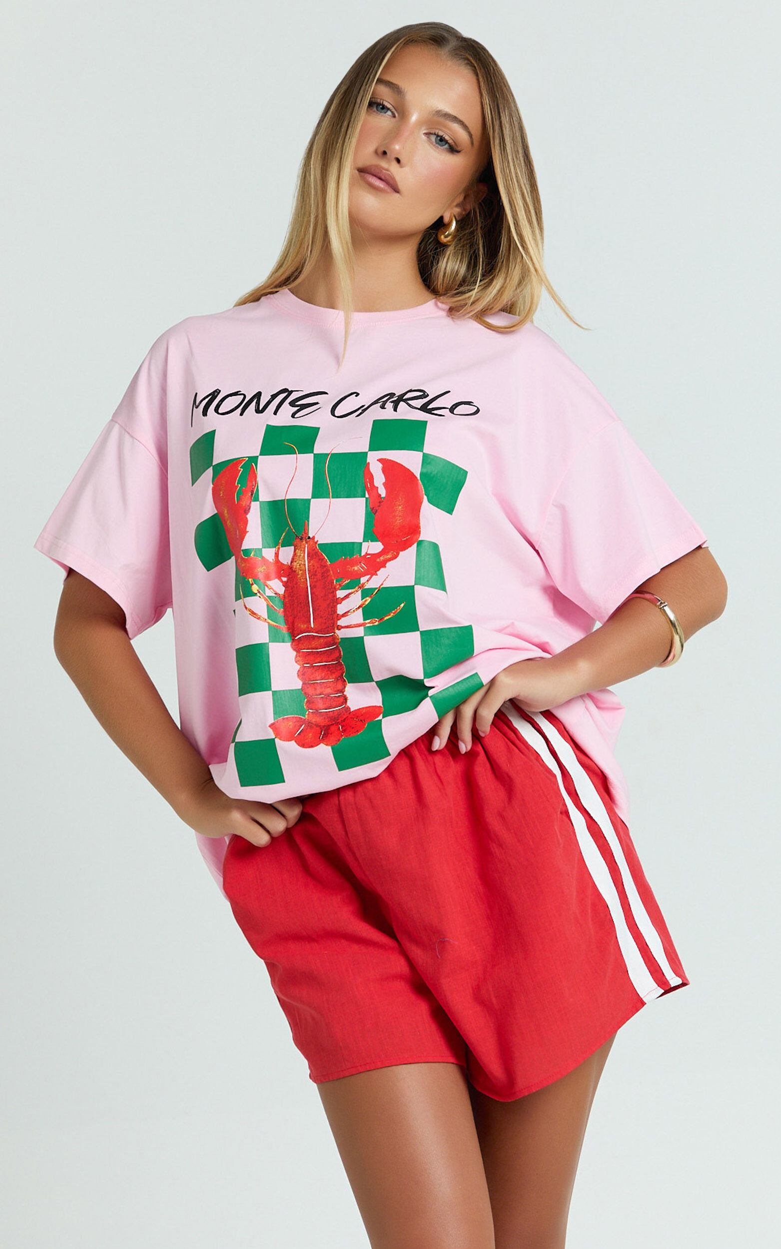 Liv Two Piece Set - Monte Carlo Lobster T-shirt Set in Pink