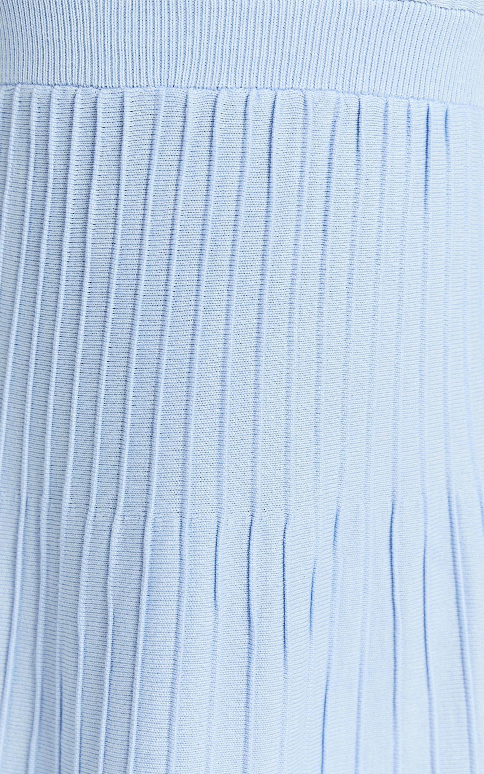 Donissa Midi Dress - Panelled Knit Dress in Blue