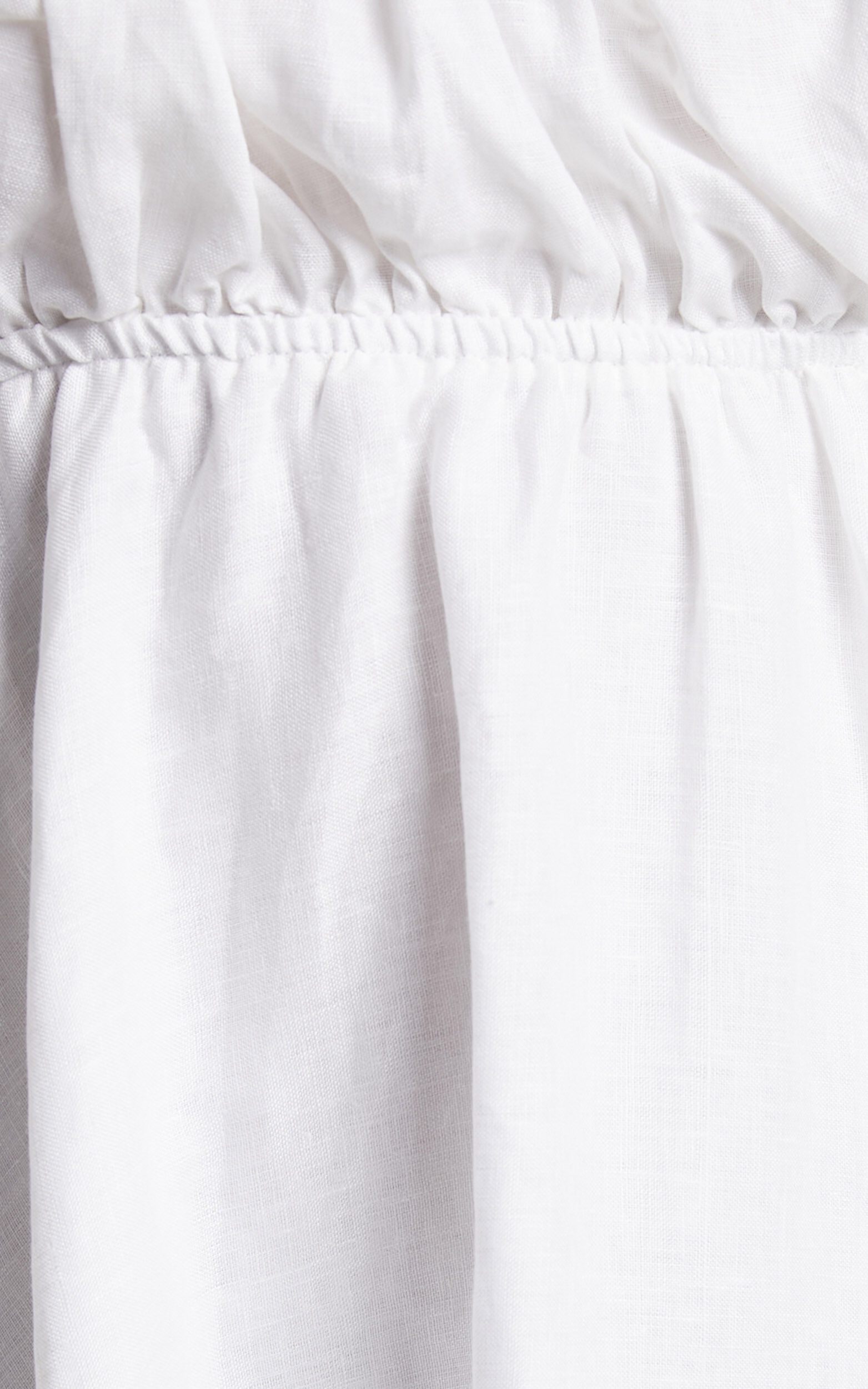 Amalie The Label - Hamyya Linen Tie Back Puff Sleeve Mini Linen Dress in White