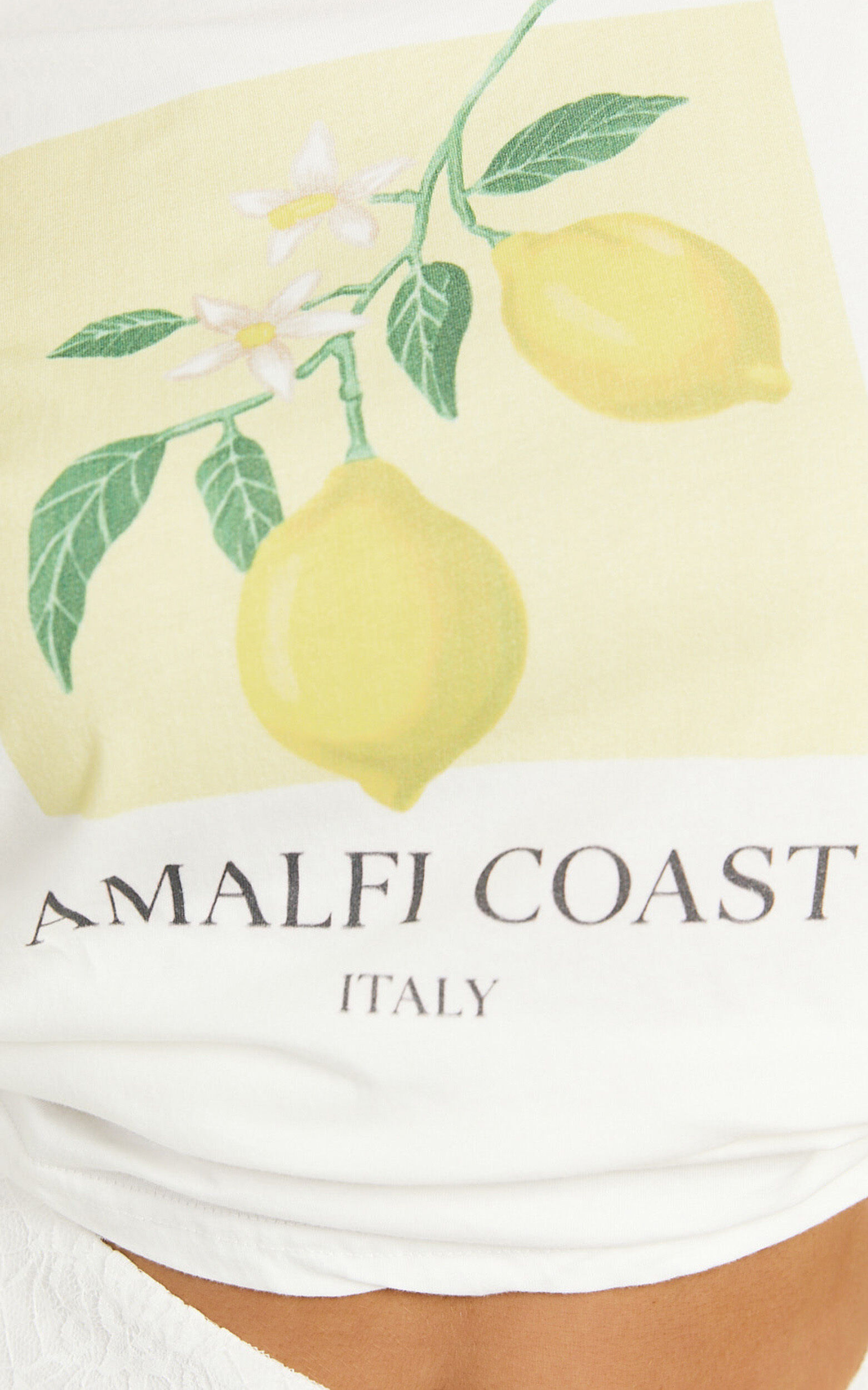 Joy Top - Oversized Amalfi Print T-Shirt in White