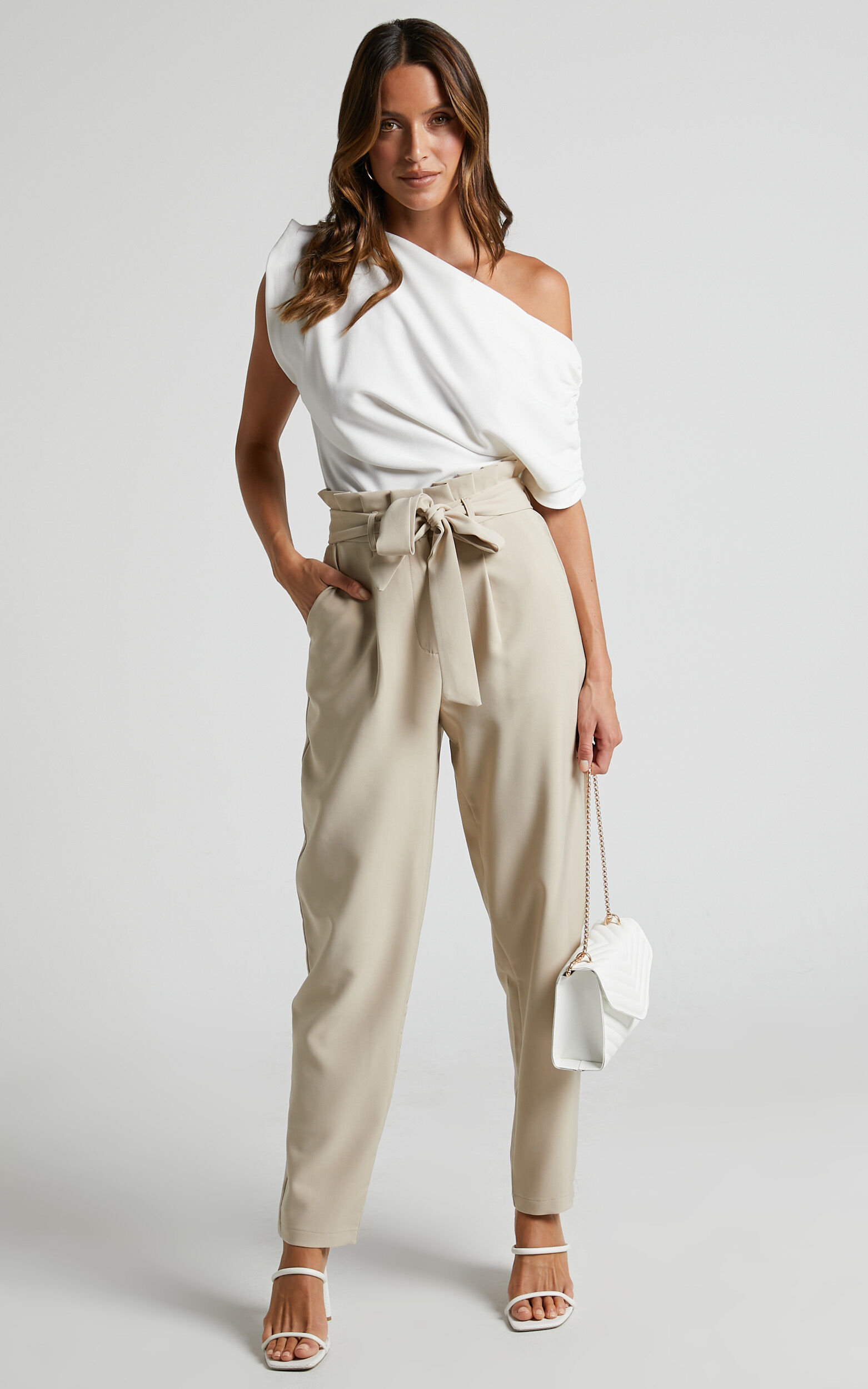 Nalfie Top - Asymmetrical Top in White