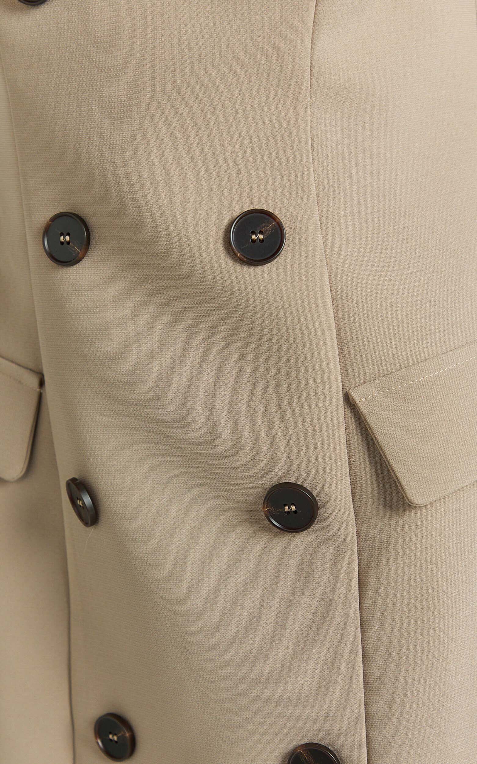 Tansy Mini Dress - Strapless Tailored Bodycon Dress in Tan