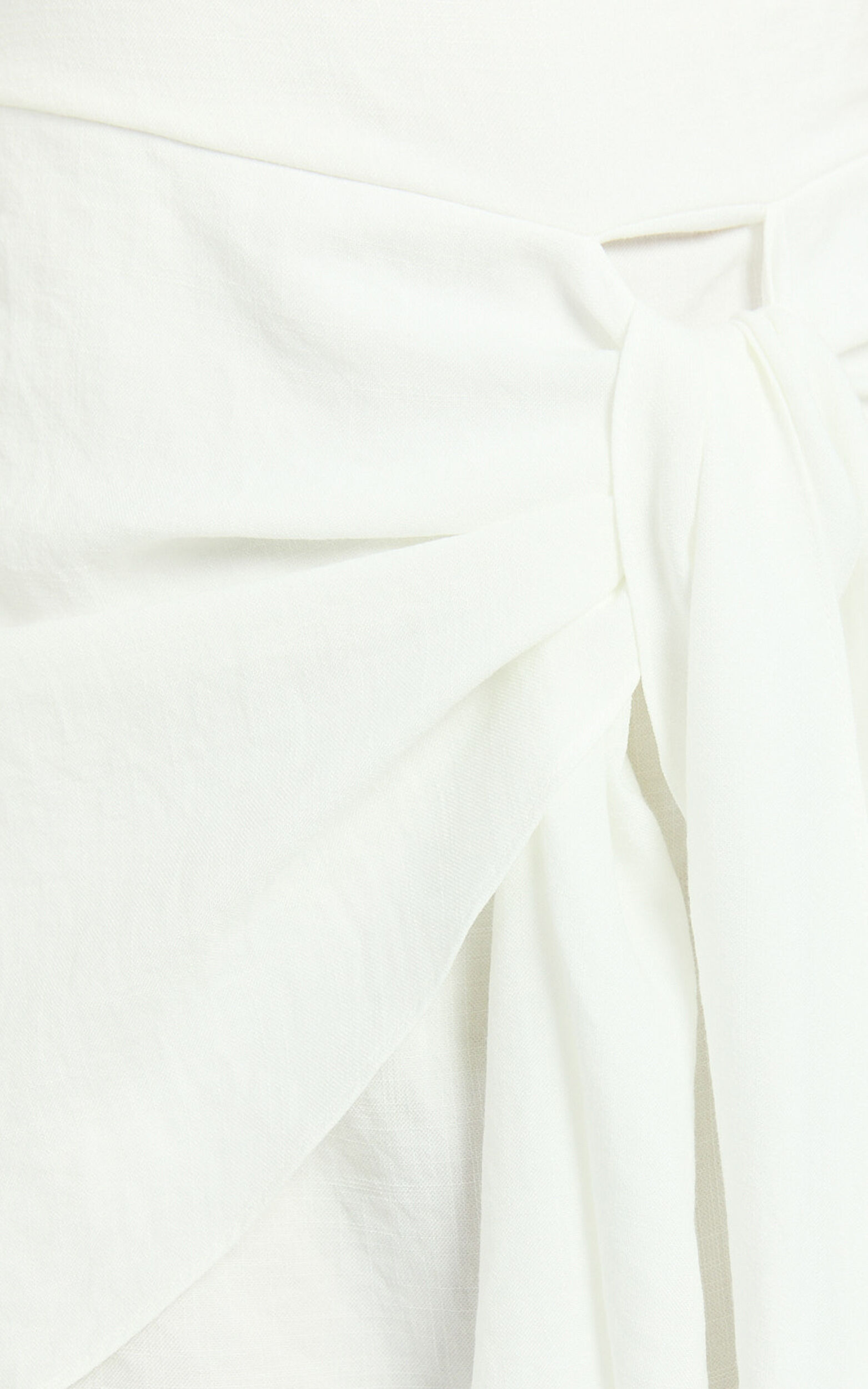 Aoife Mini Linen Dress - Sleeveless Scoop Neck Wrap Dress in White