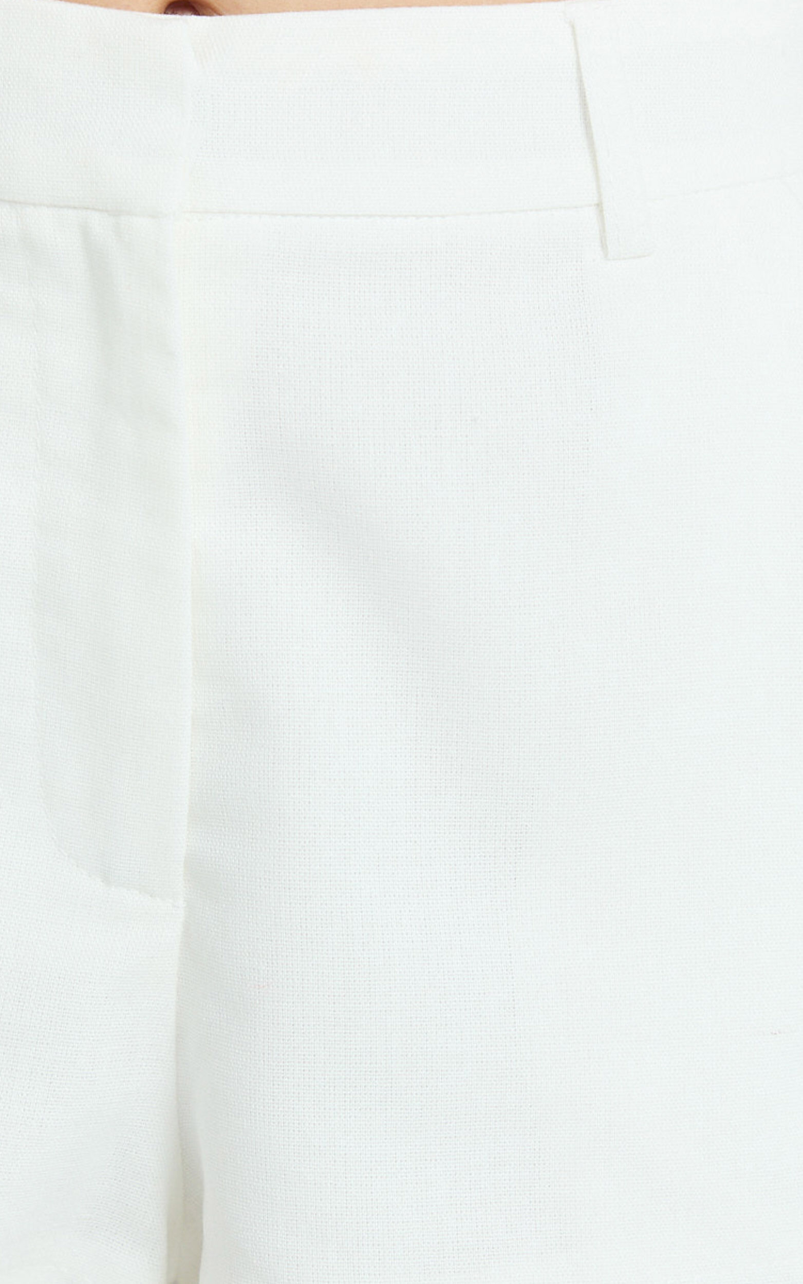 Adali Shorts - Mid Rise Linen Micro Mini Shorts in Off White