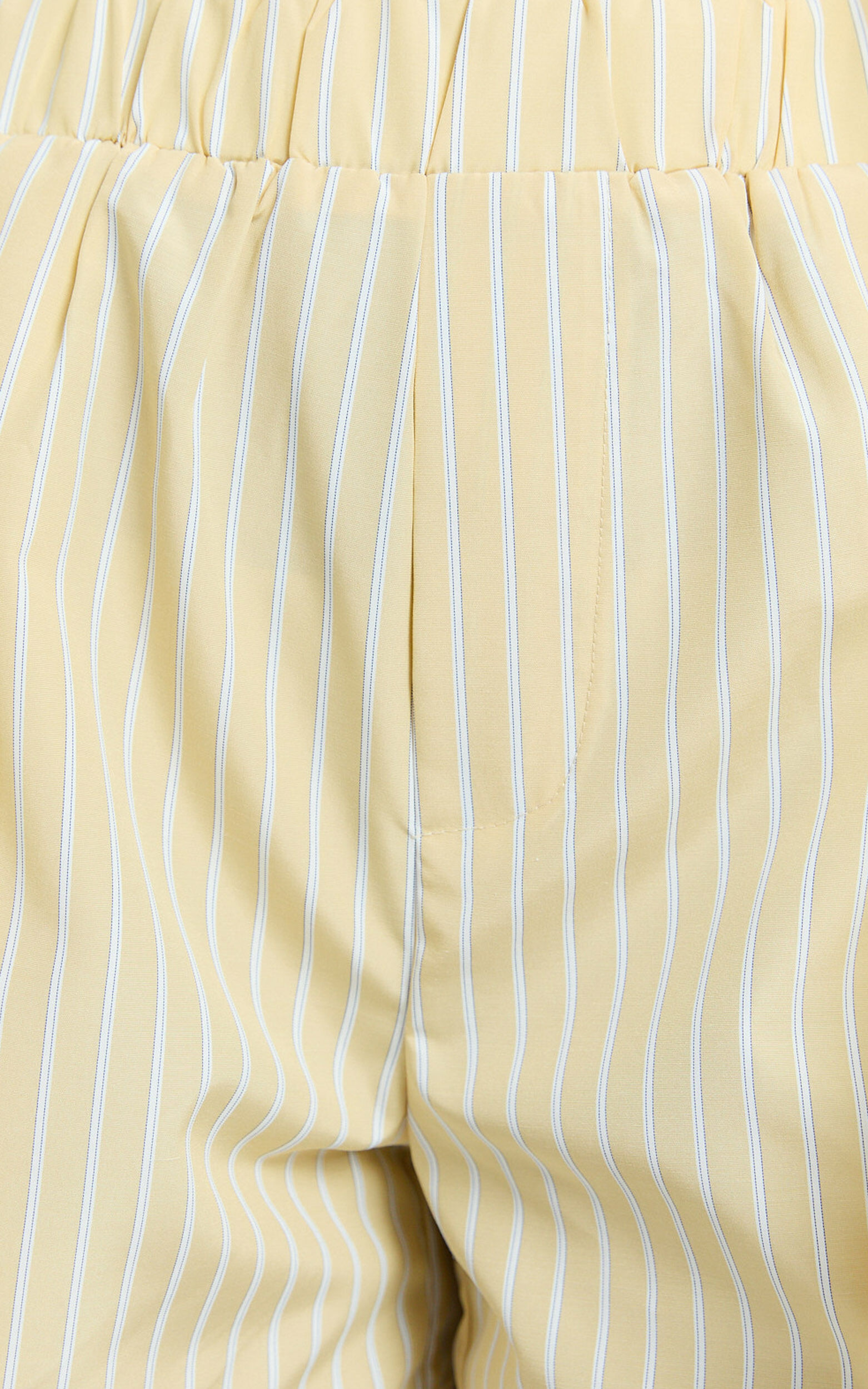 Chaemay Shorts - High Waisted A-Line Boxer Shorts in Lemon Stripe