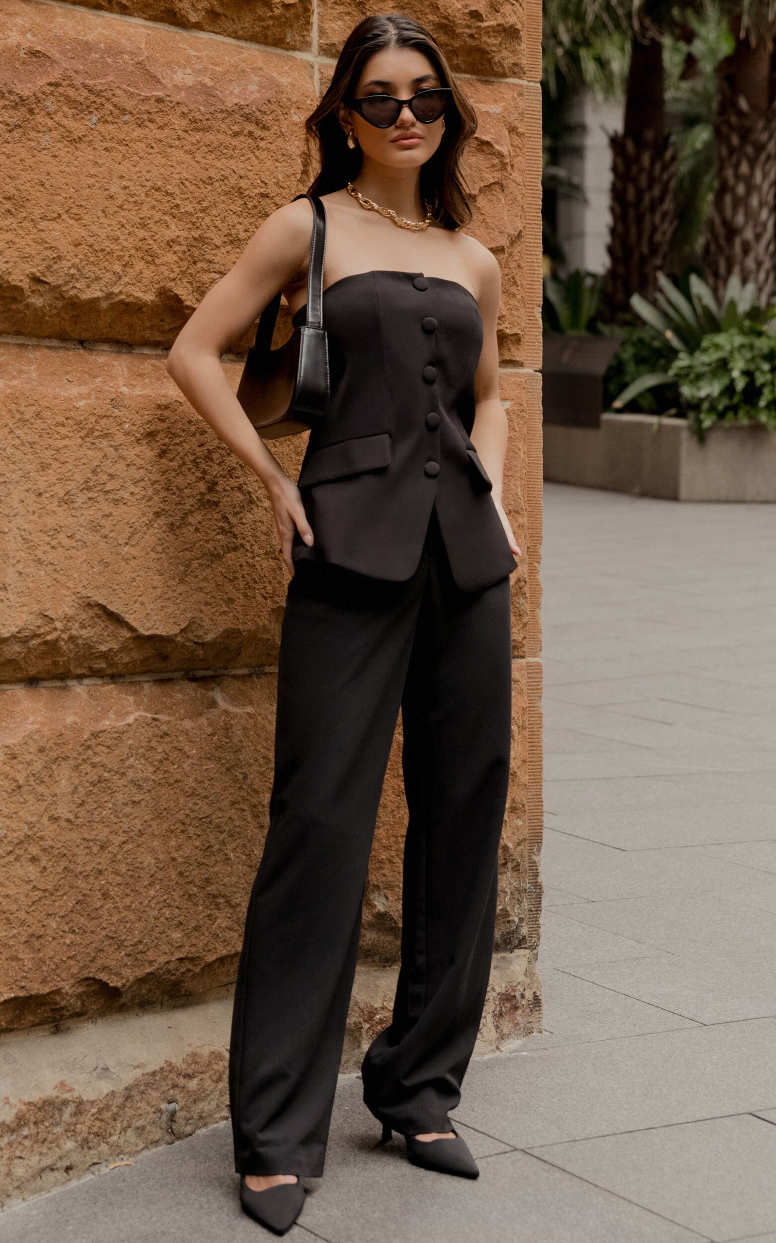 Lorcan Pants - High Waisted Tailored Pants in Black