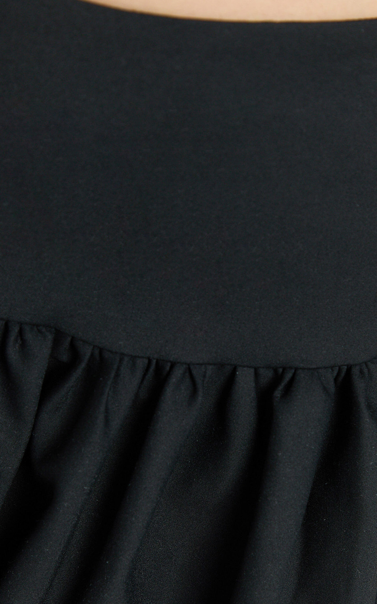 Abellina Mini Skirt - High Waist Bubble Hem Skirt in Black