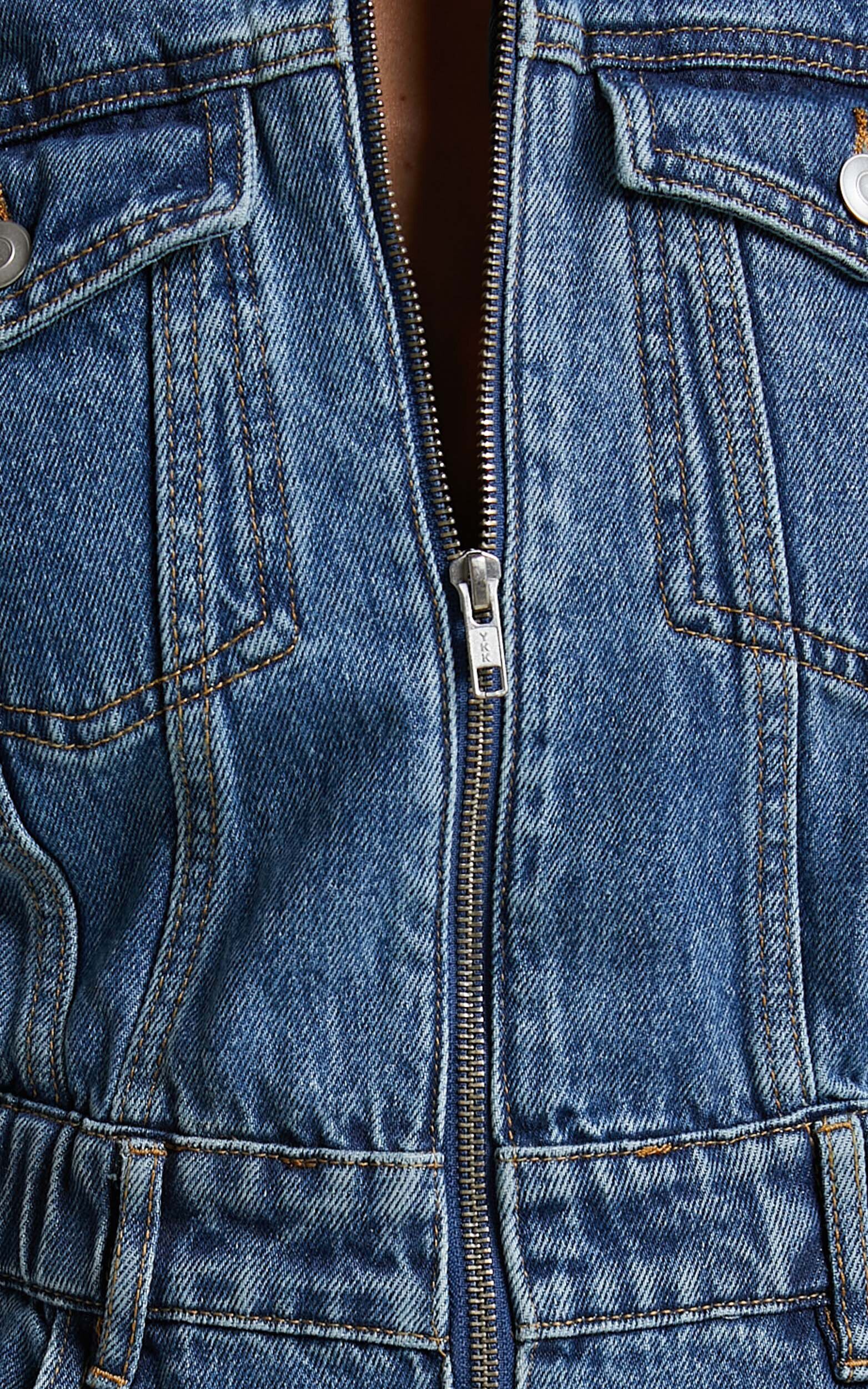 Mauriel Playsuit - Recycled Cotton Utility Playsuit in Dark Blue