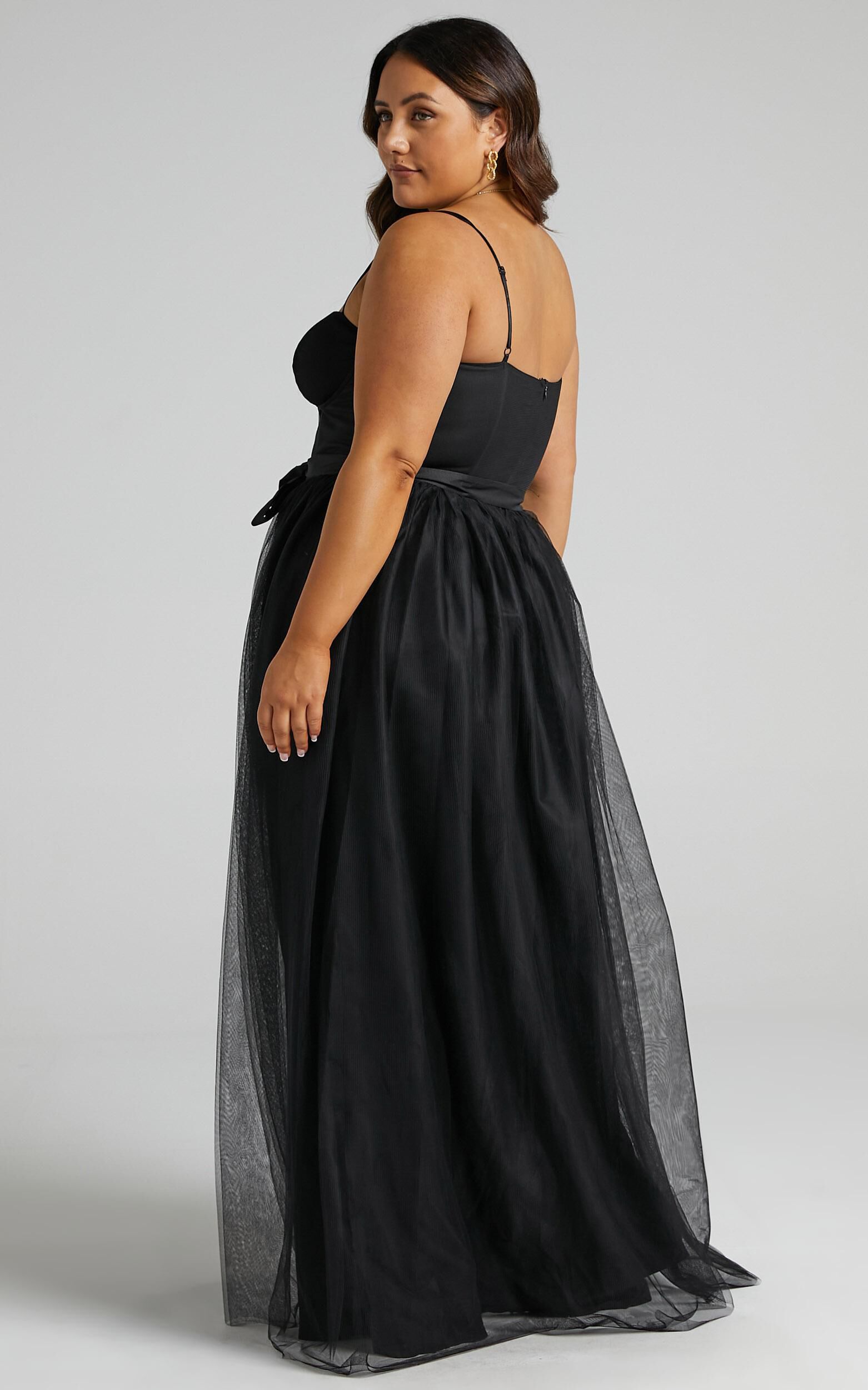 At The Altar Midi Dress - Bodice Dress in Black