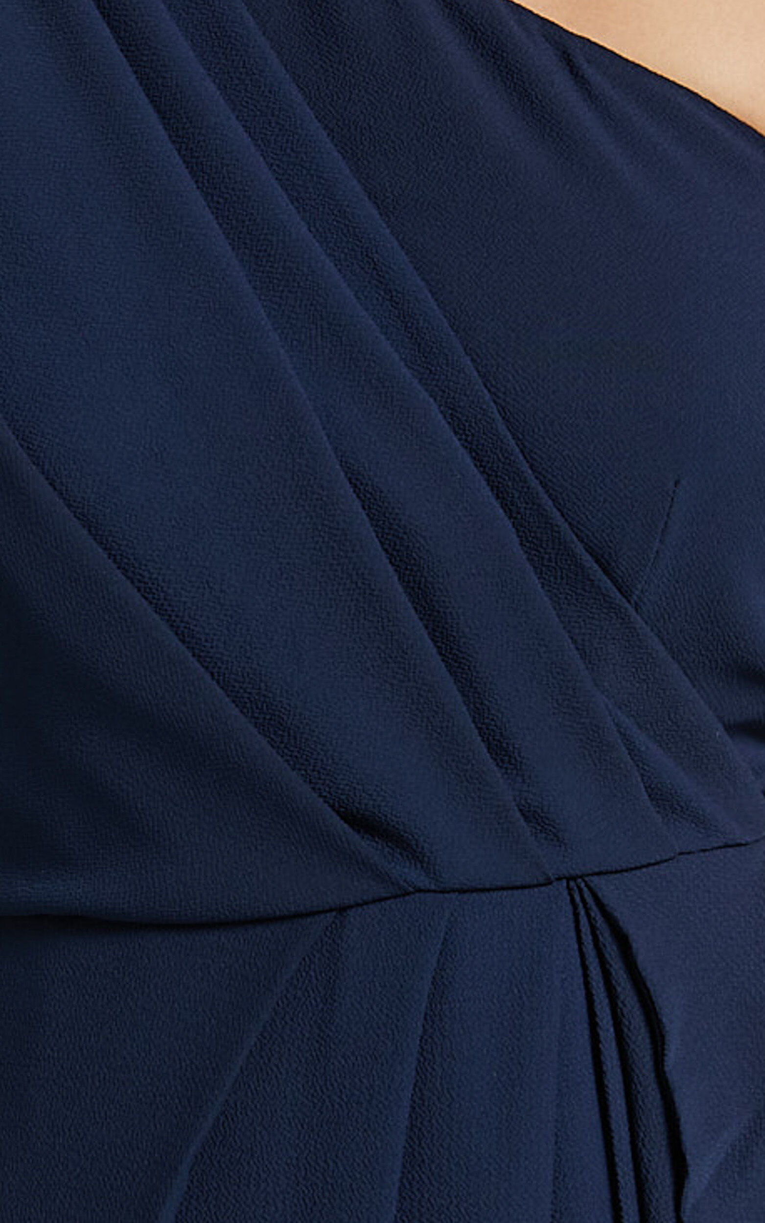 Namaari Midi Dress - Faux Wrap One Shoulder Dress in Navy