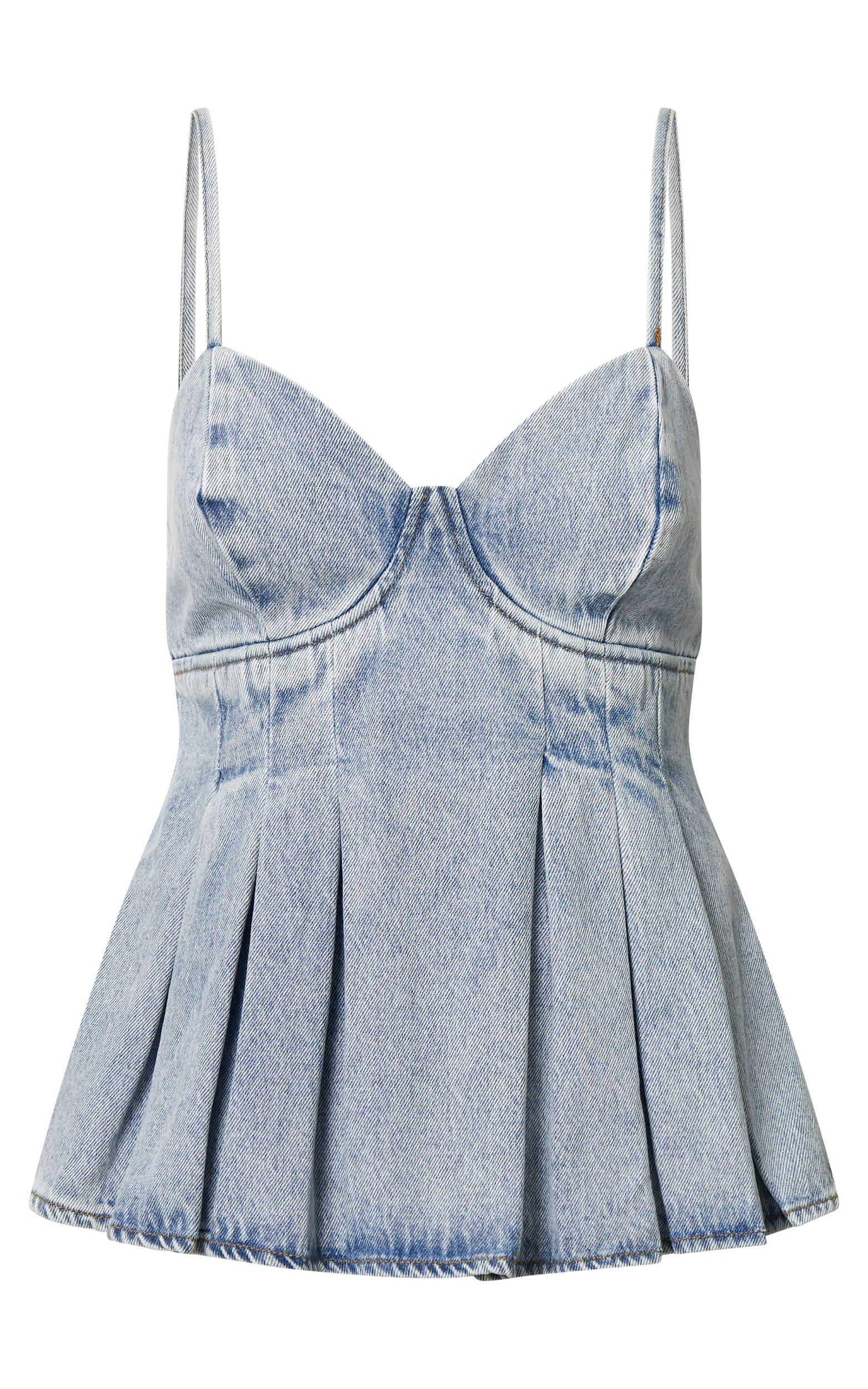 Amalie The Label - Addrianna Recycled Cotton Denim Cami in Light Blue Wash