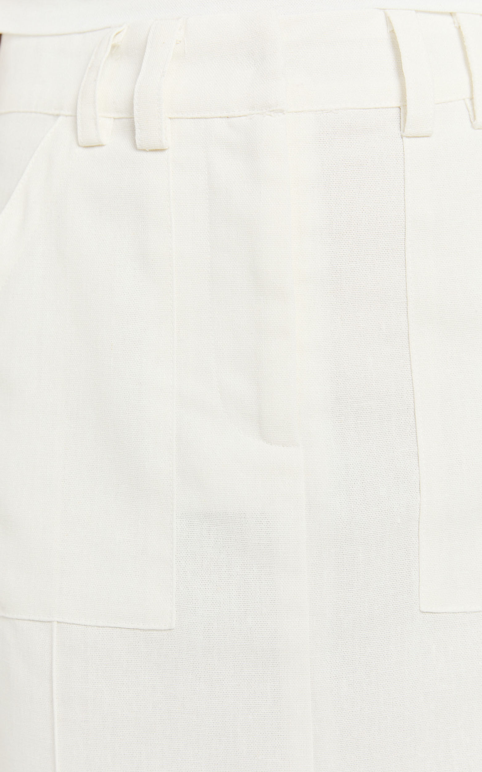 Bethany Maxi Skirt - High Waist Linen Front Split Cargo Skirt in Off White