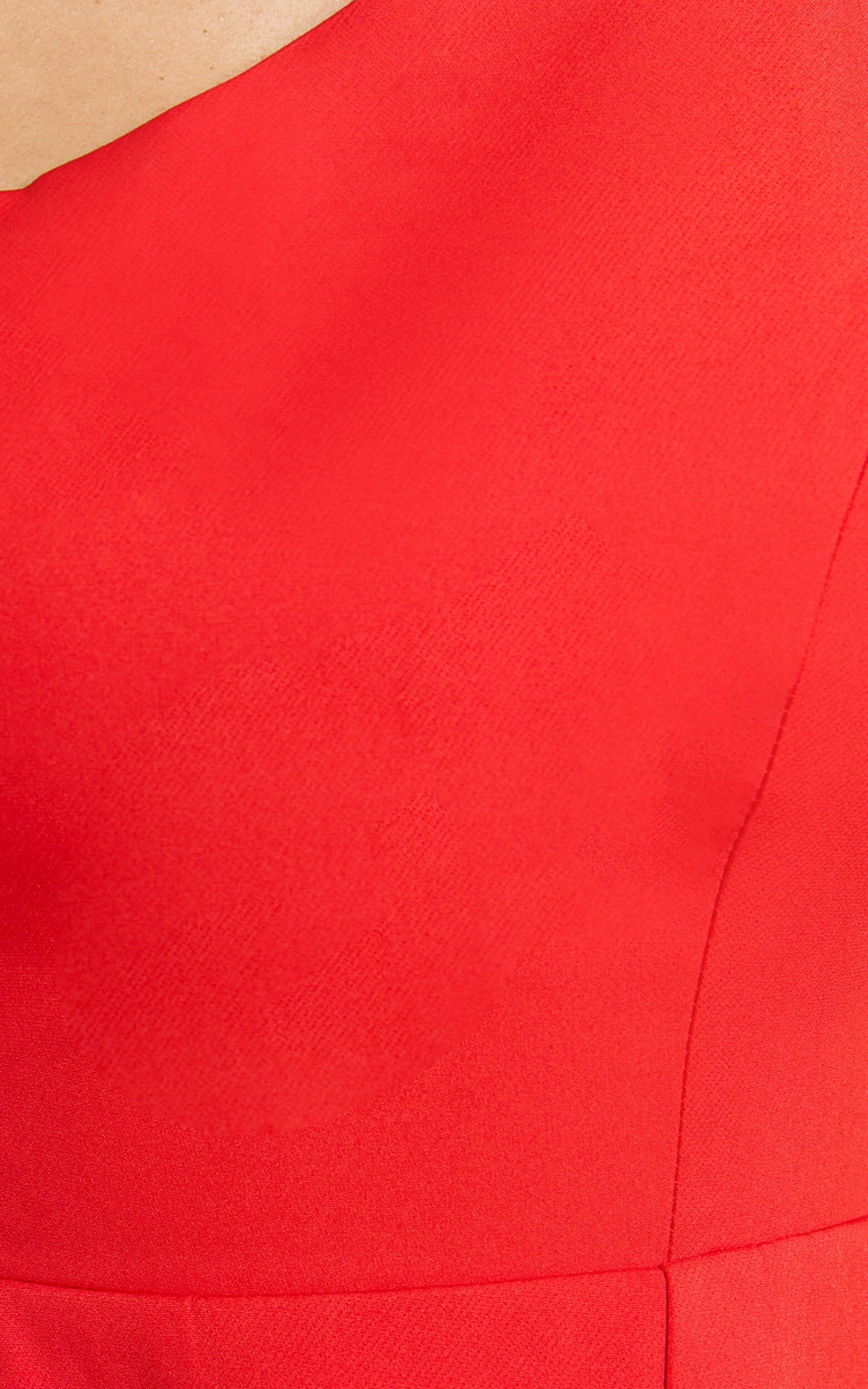 Carley Mini Dress - One Shoulder Tulip Hem Dress in Red