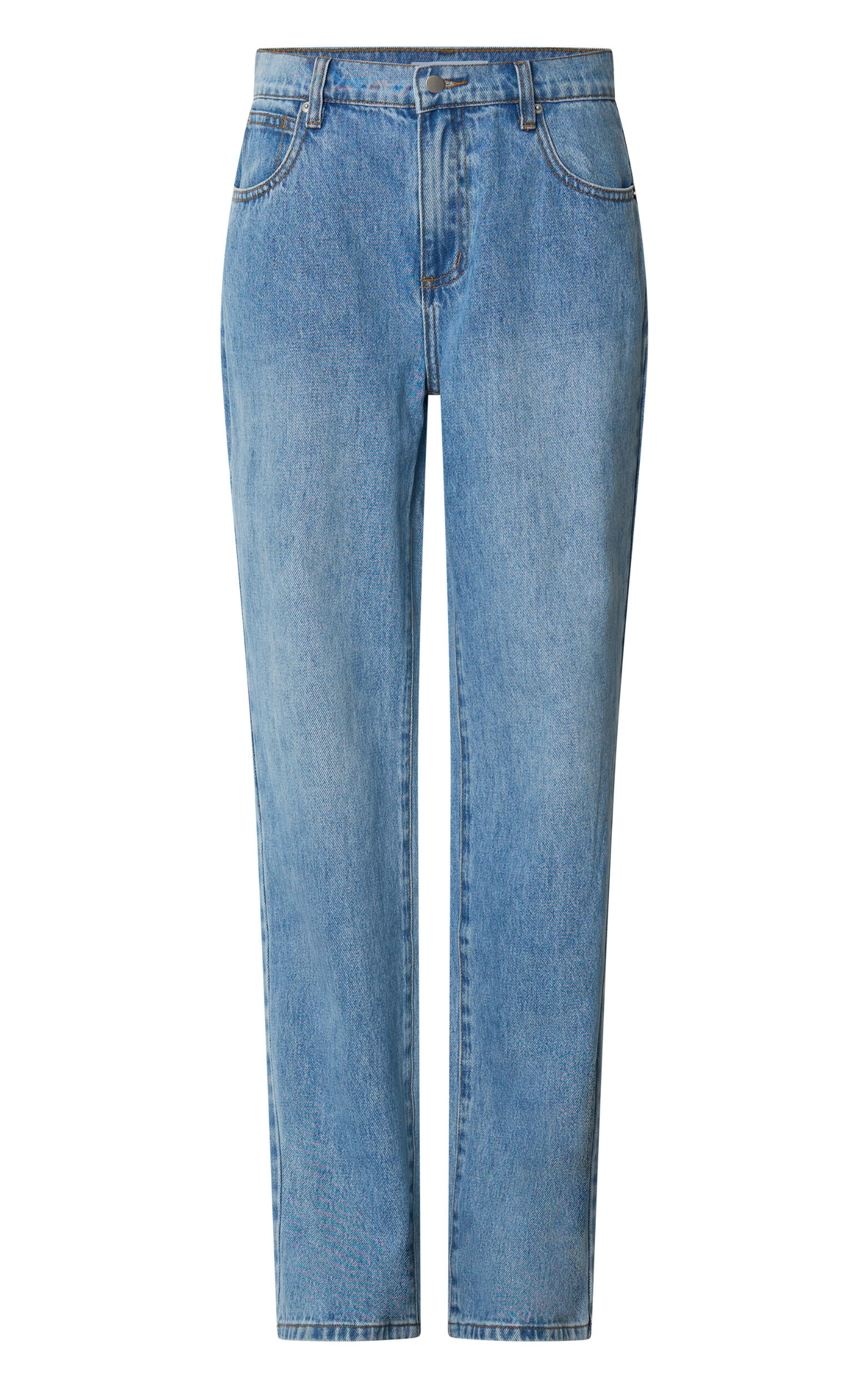 Barker Jeans - Low Rise Recycled Denim Straight Leg Jeans in Mid Blue Wash