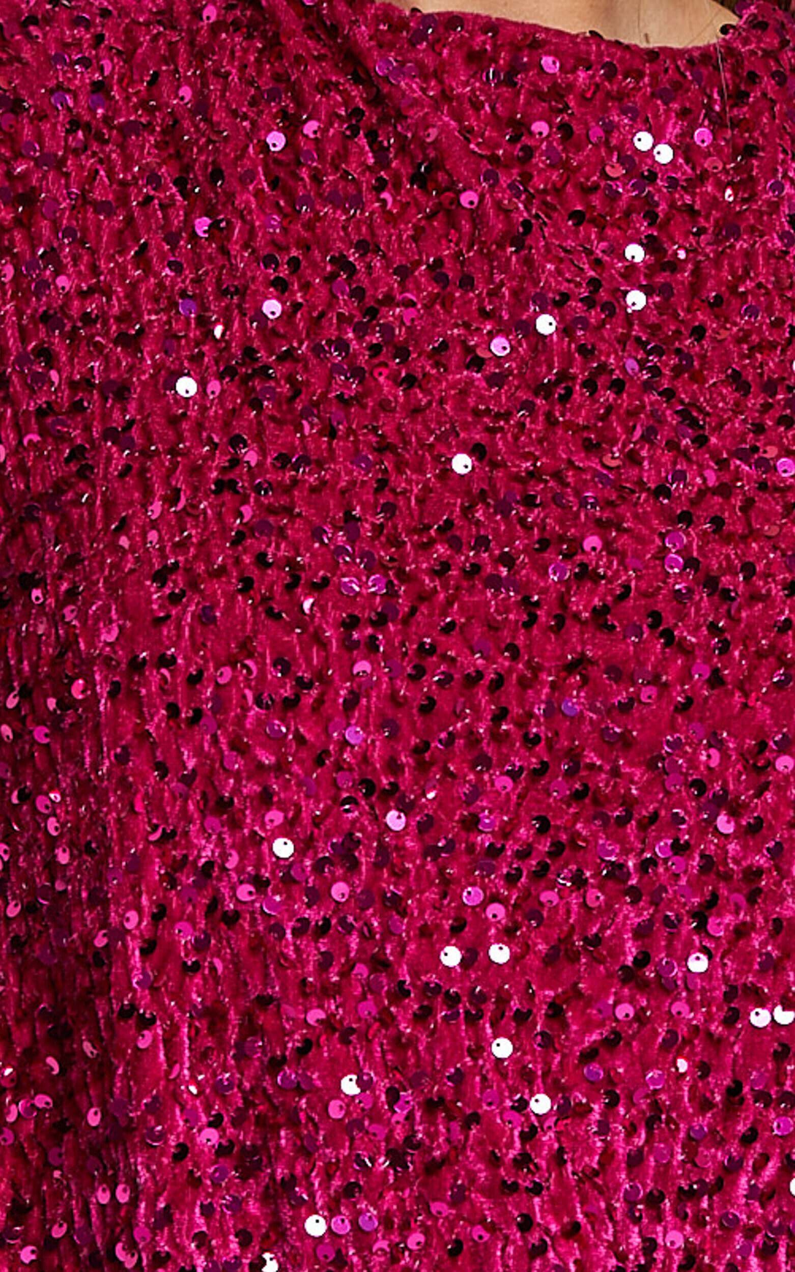 Valetta Mini Dress - Sequin low back shift dress in Hot Pink