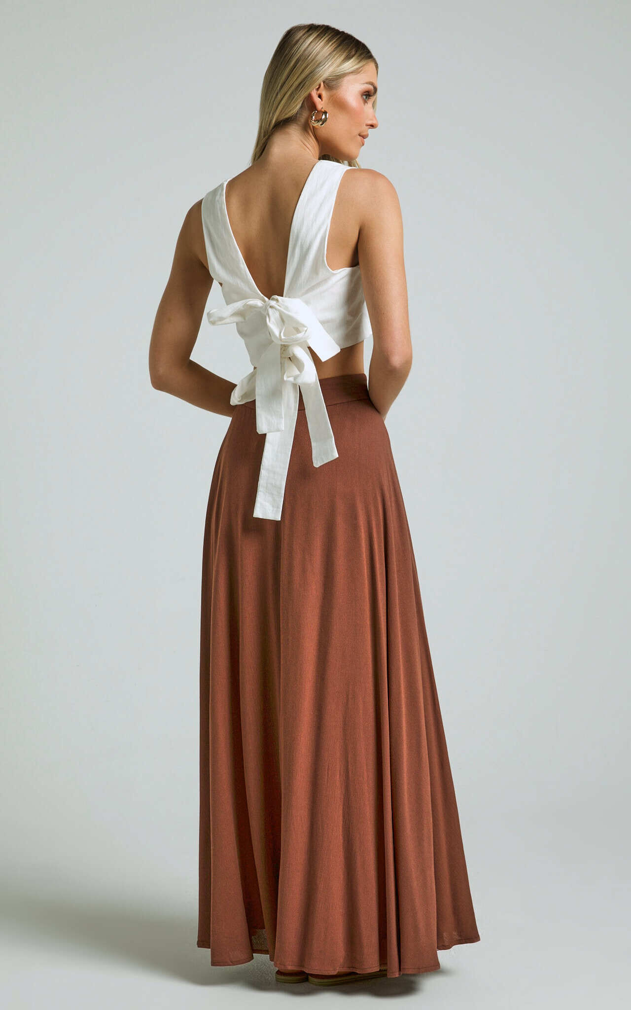 Break A Leg Maxi Skirt - Wrap Tie Skirt in Espresso
