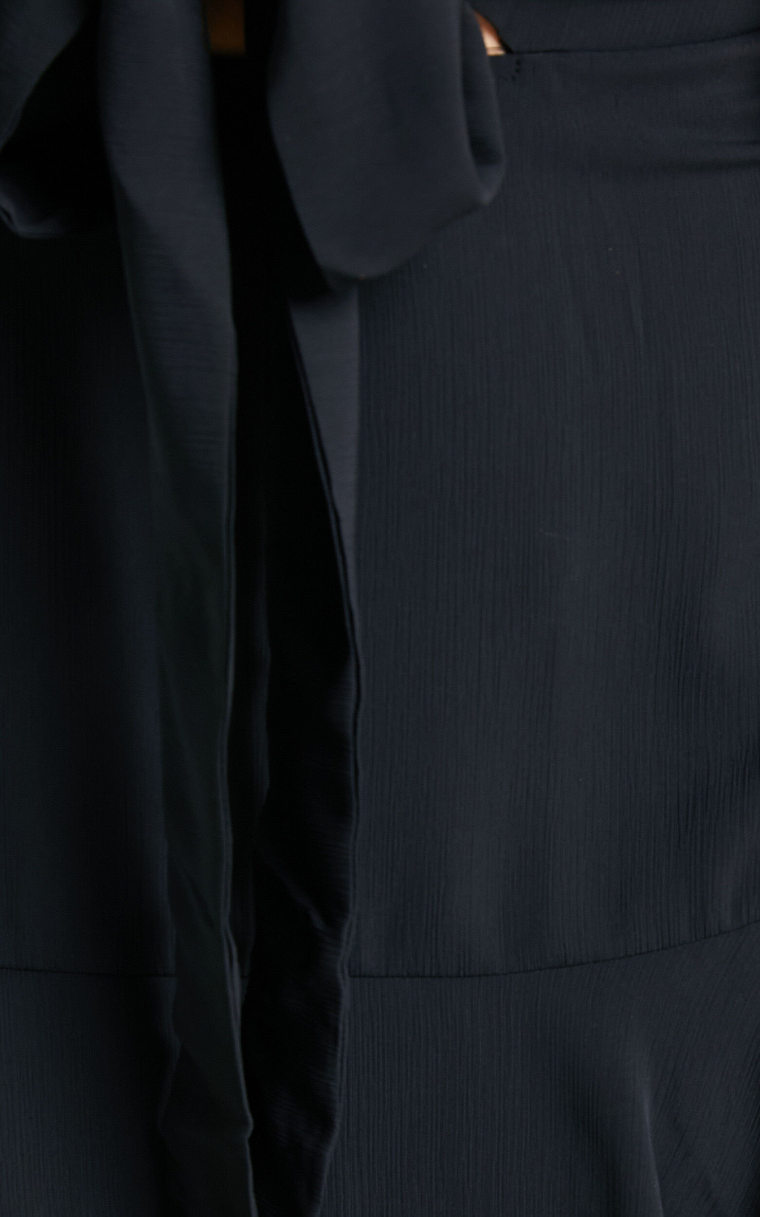 Ezilita Mini Dress - Tie Front Angel Sleeve Tiered Dress in Black