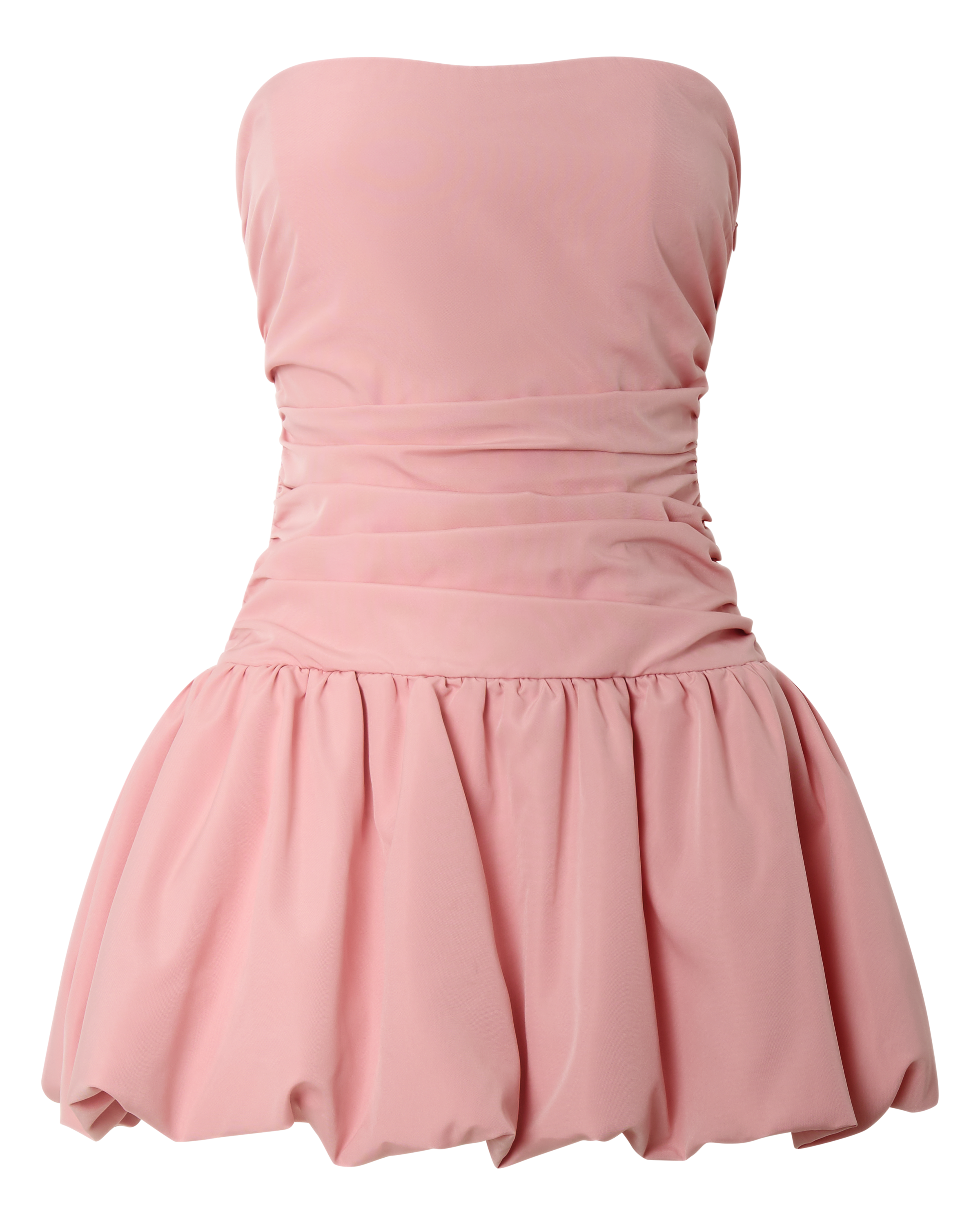 Seraphina Mini Dress - Strapless Corset Bubble Hem Dress in Pink