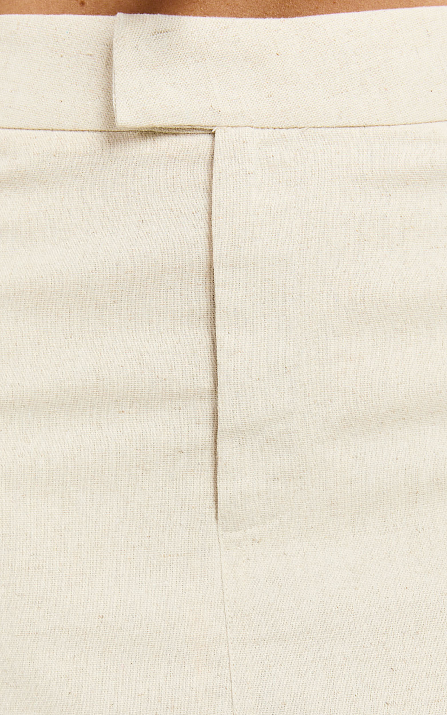 Farrow Mini Skirt - Tailored Linen Skirt in Natural