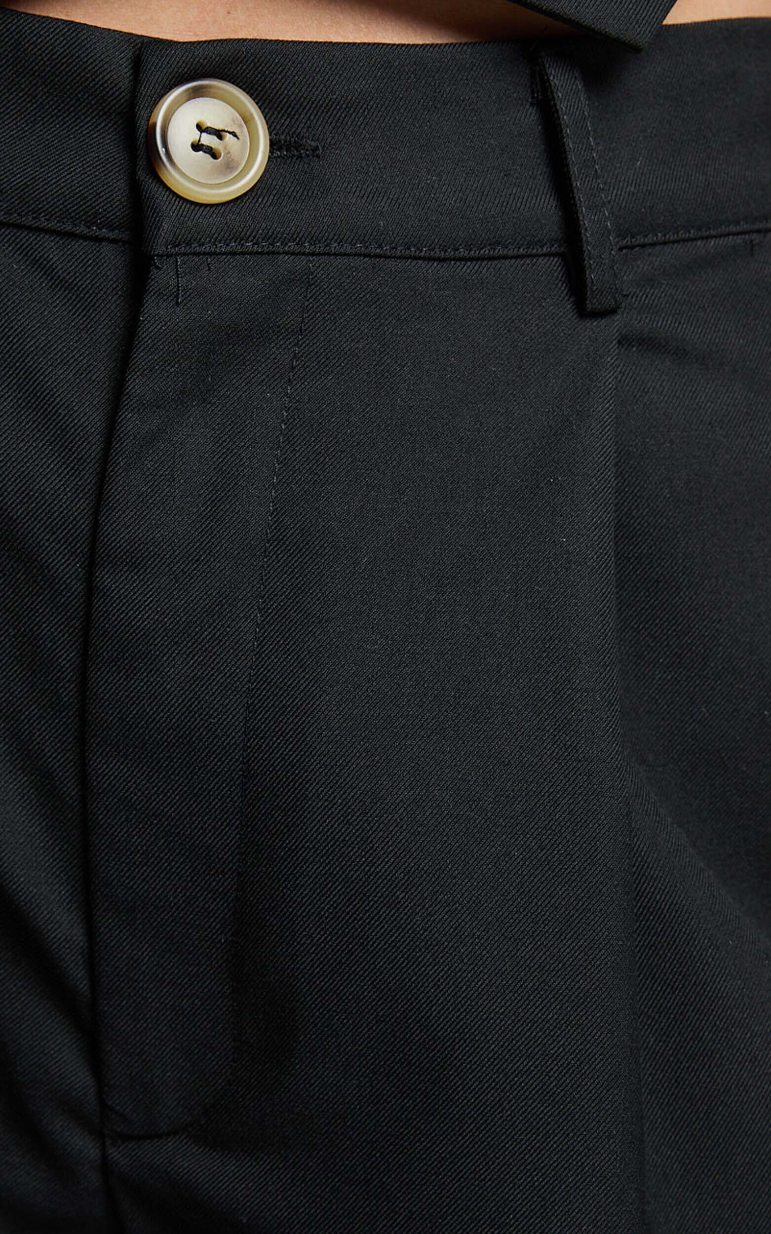 Izara Trousers - Mid Rise Relaxed Straight Leg Tailored Trousers in Black