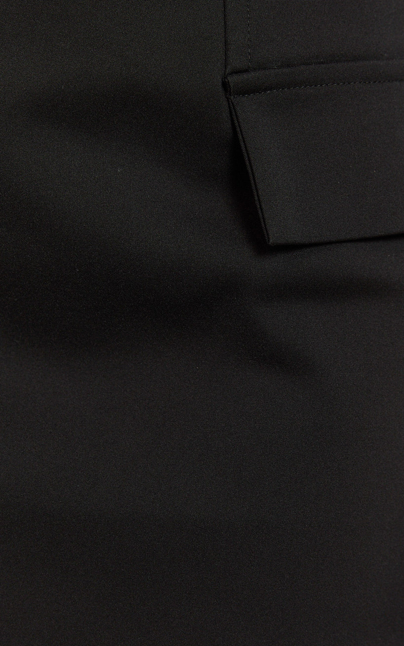 Florence Mini Skirt - Faux Pocket A Line Skirt in Black