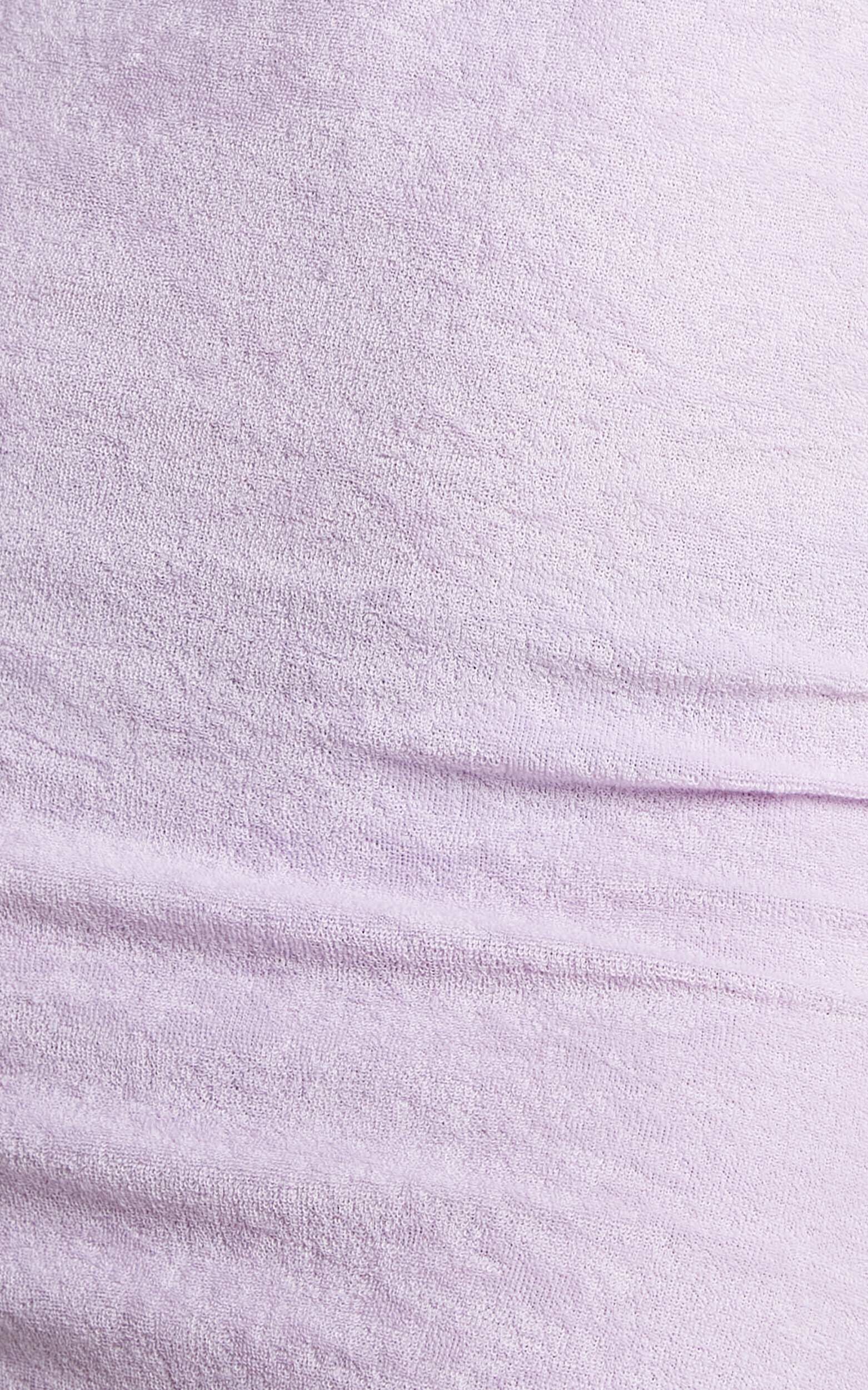 Miandy Mini Dress - Collared Terry Towelling Dress in Lilac