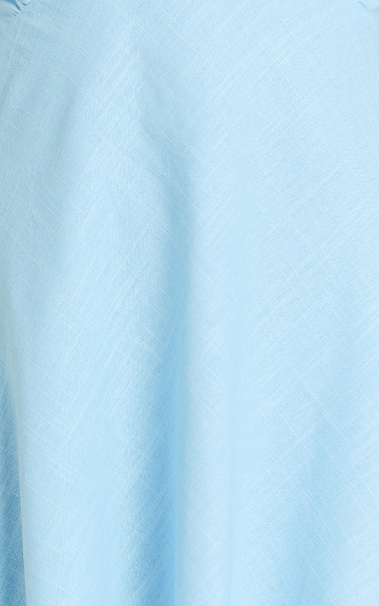 Laura Mini Linen Dress - Strappy V Neck Slip Dress in Light Blue