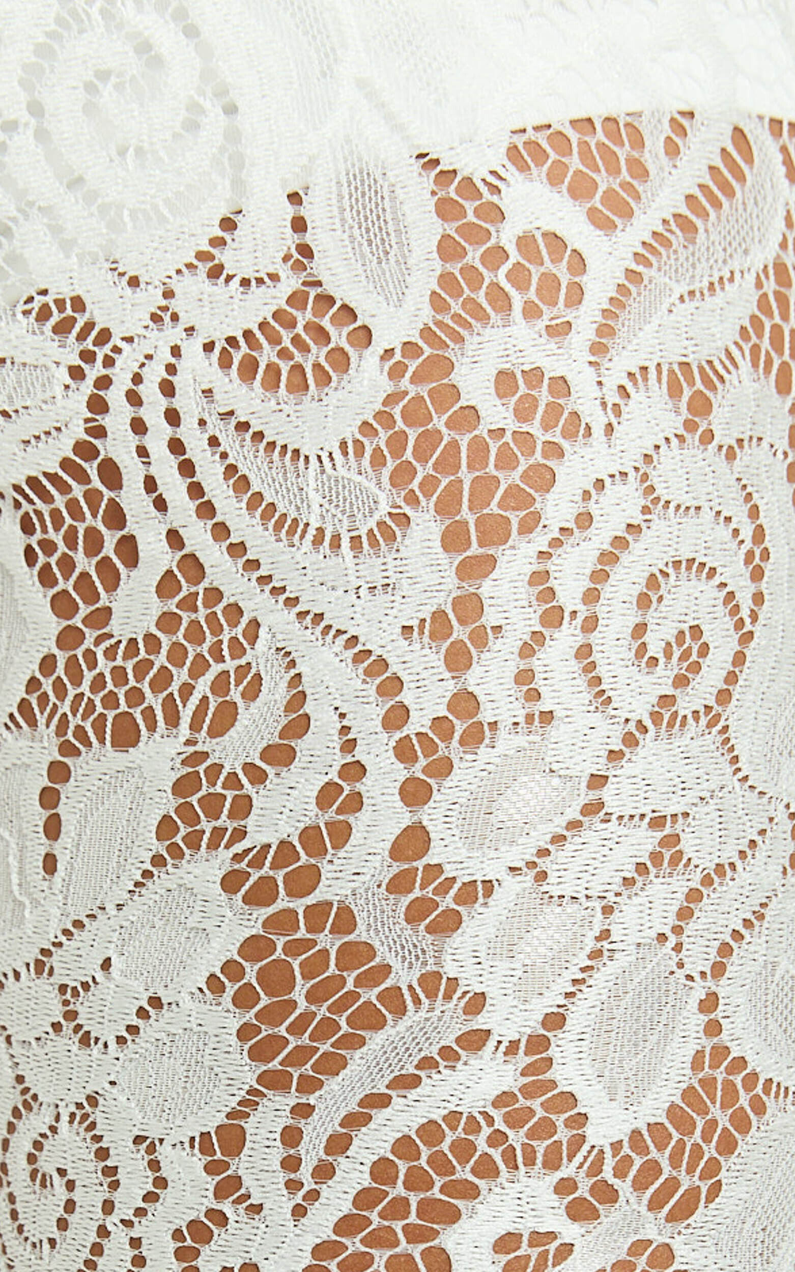 Jaclyn Pants - Mid Waist Lace Straight Leg Pants in White