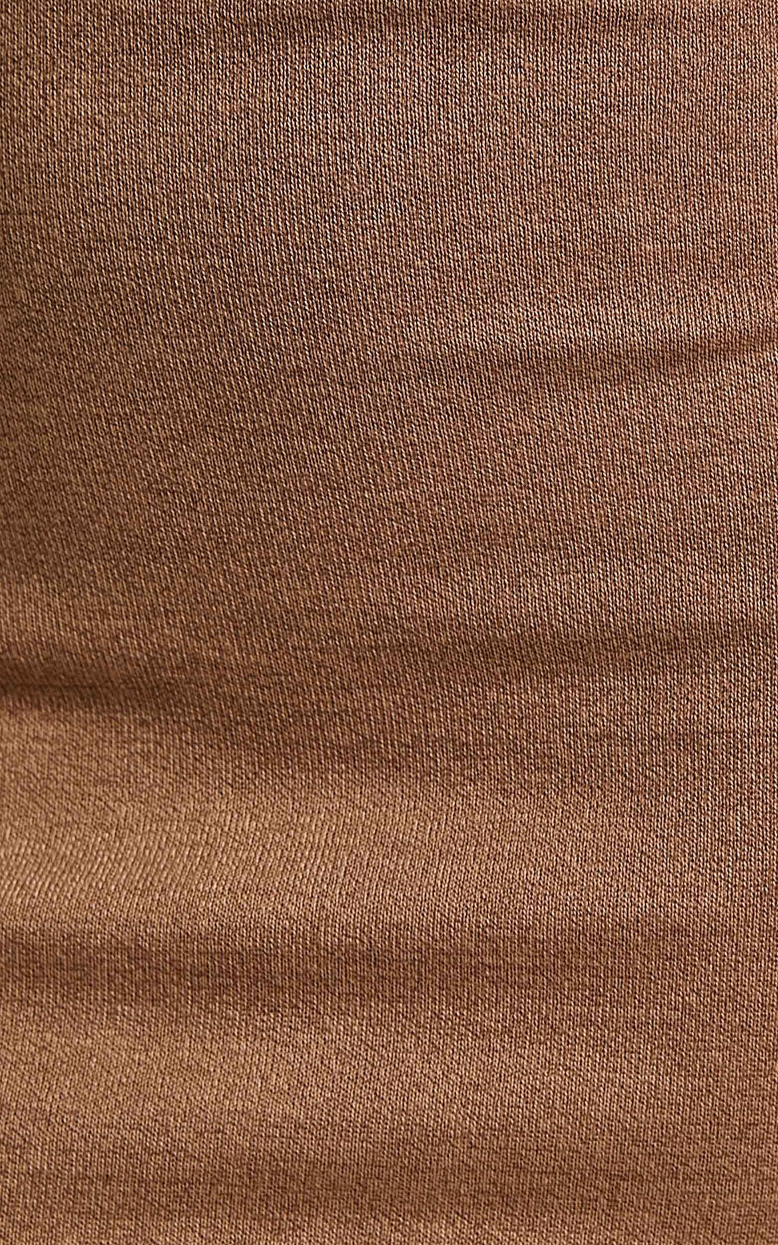 Saskia Midi Dress - Side Cut Out Dress in Chocolate