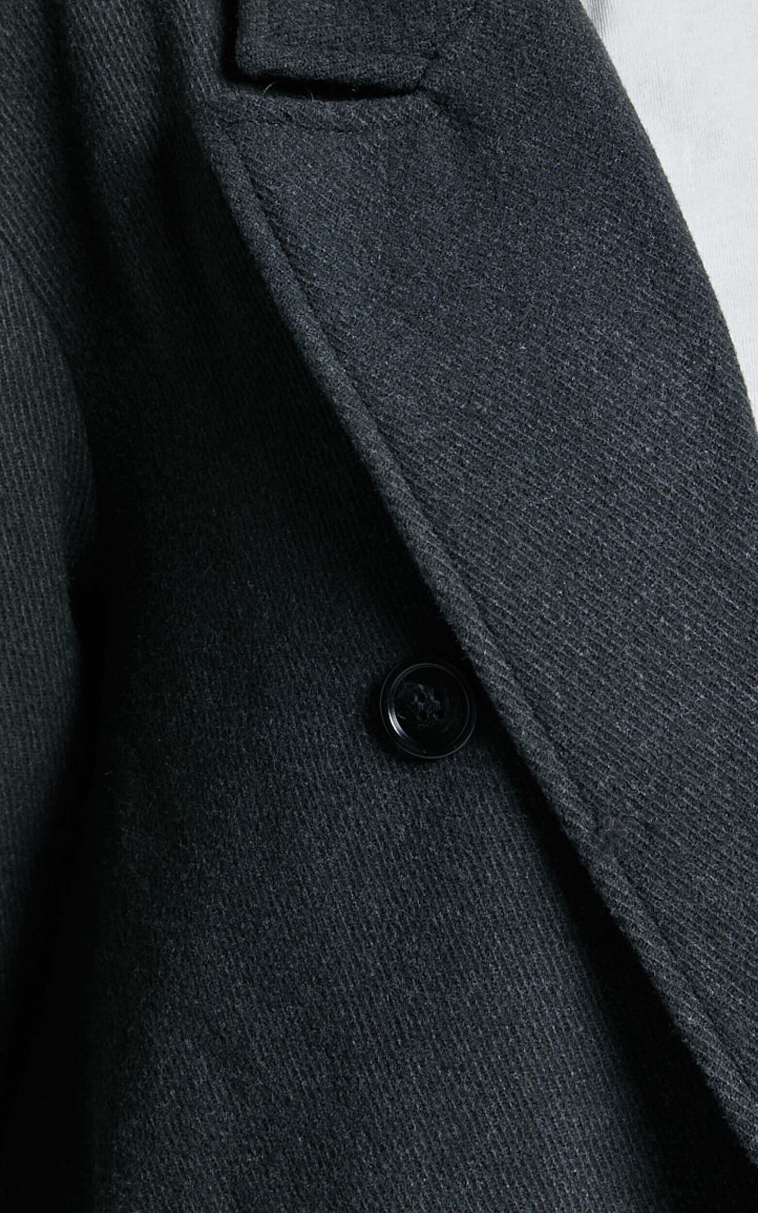 Silvena Coat - Oversized Longline Tailored Coat in Slate Grey